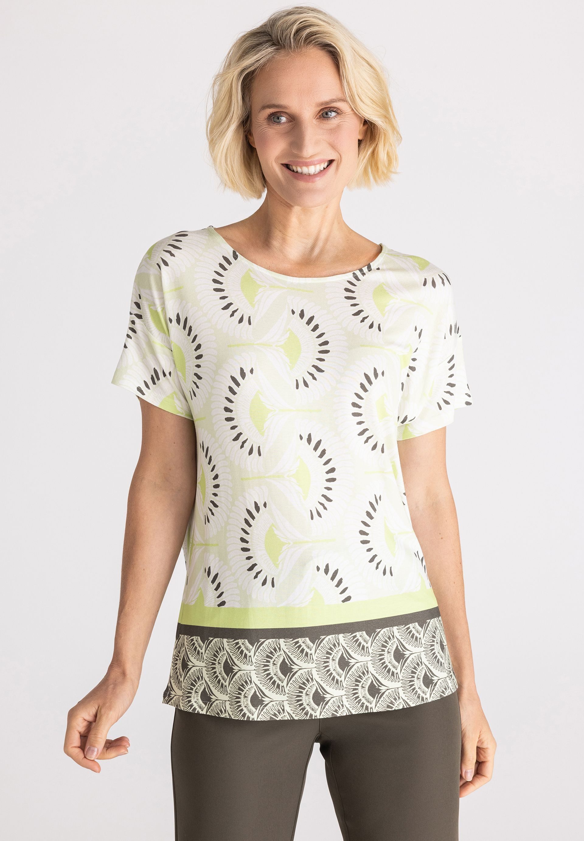 FRANK WALDER T-Shirt mit Saumdetail