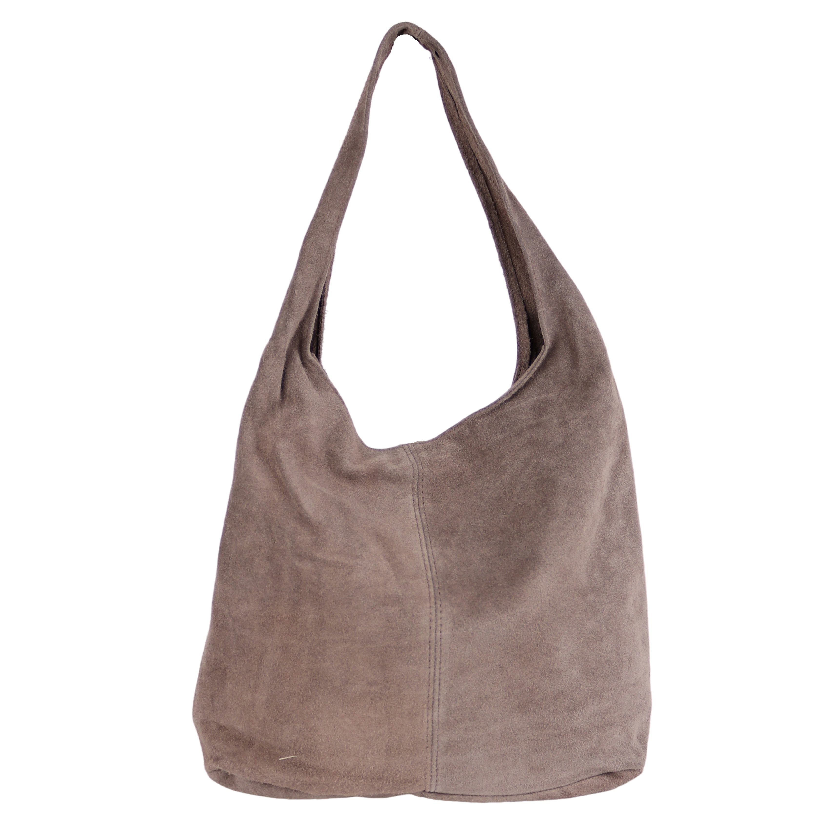 MIRROSI Beuteltasche Damen aus Wildleder, Made in Italy, Shopper Tasche (ca.33x32x16cm)