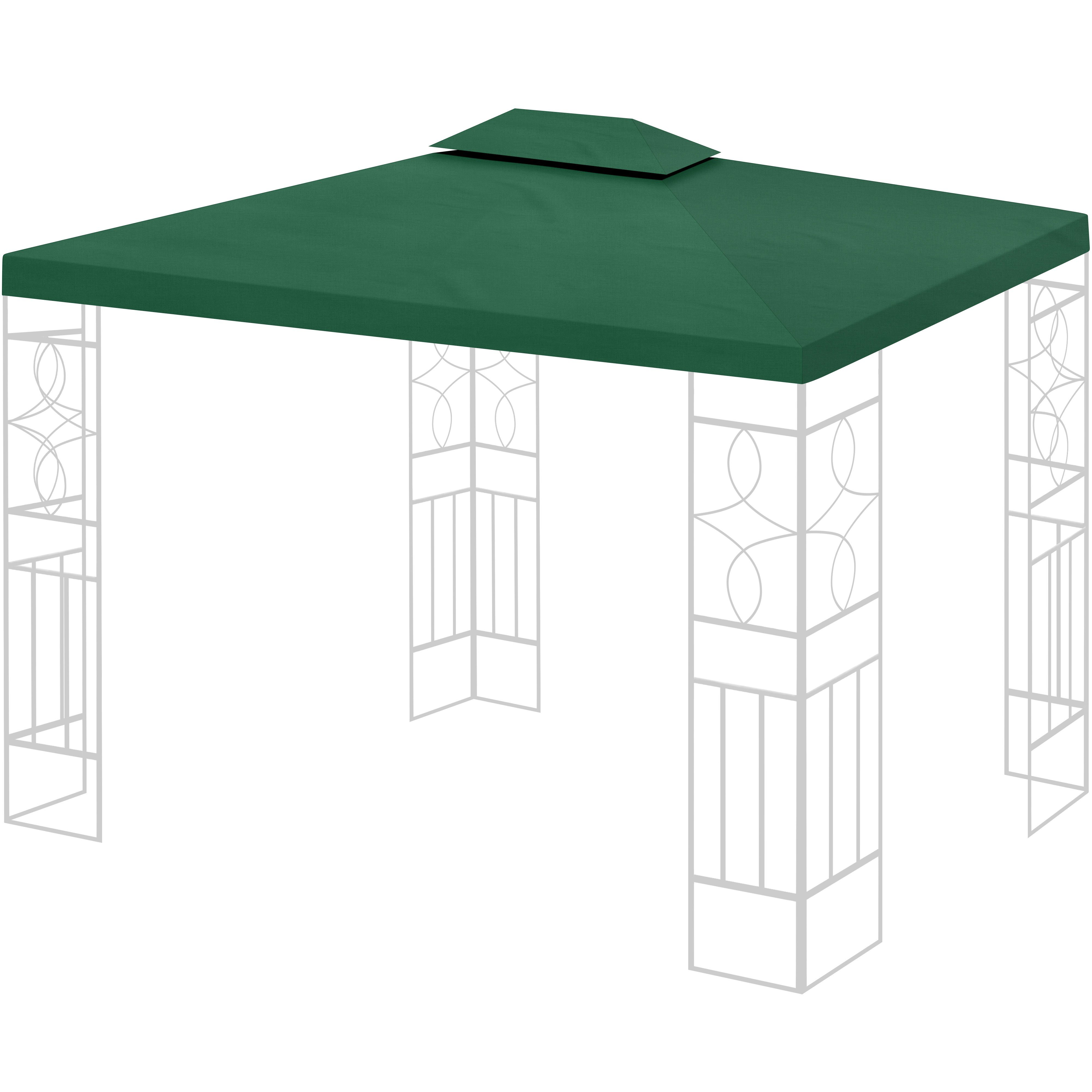 habeig Pavillon-Ersatzdach Wasserdicht Ersatzdach 3x4m Dach 340g Kaminabzug Pavillondach PVC, 100% Wasserdicht