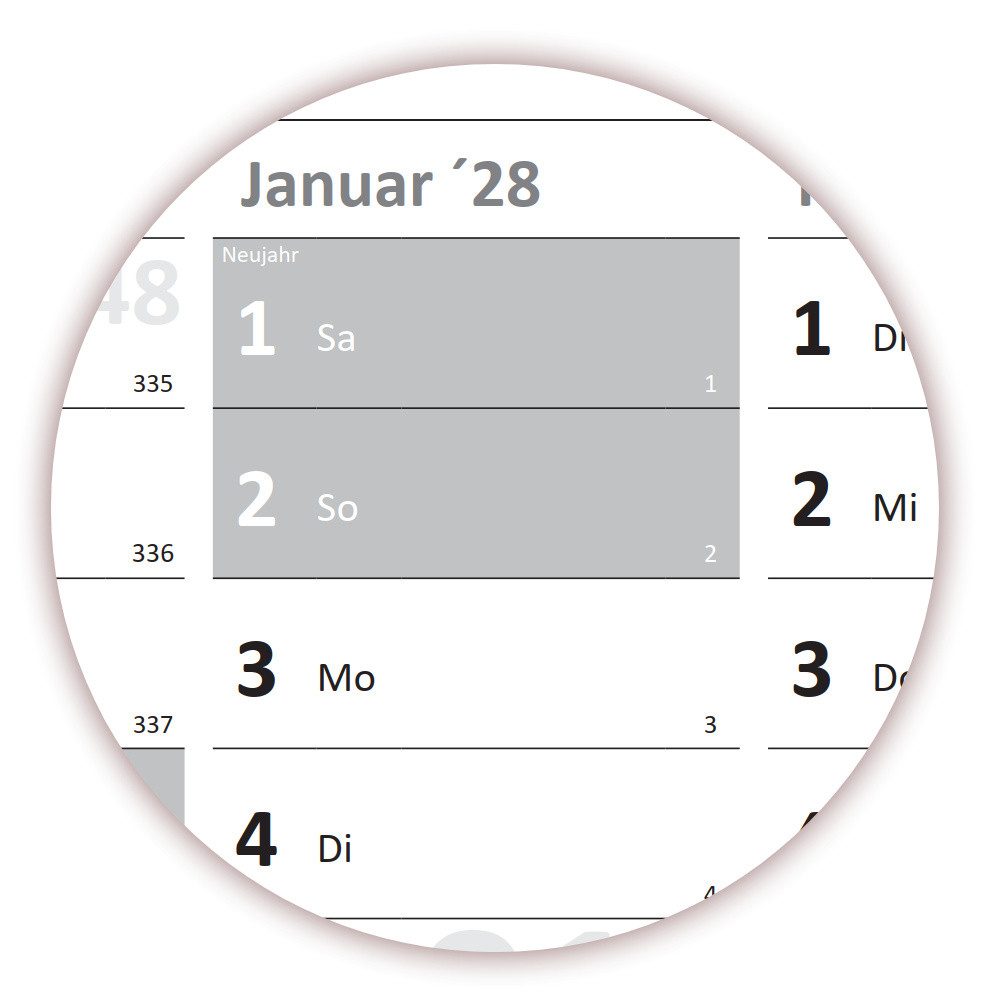 LYSCO Wandkalender XXL Wandplaner DIN A0 / DIN A1 2028 Classic2 Kalender gerollt, große Tageskästchen (Kalender werden gerollt versendet), Jahresplaner mit großem blattfüllendem Kalendarium