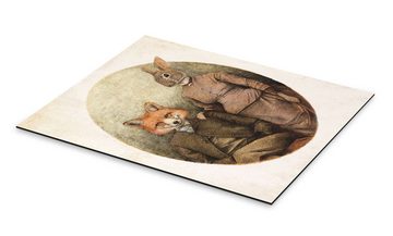 Posterlounge Alu-Dibond-Druck Mike Koubou, Herr Fuchs und Frau Hase, Jugendzimmer Boho Illustration