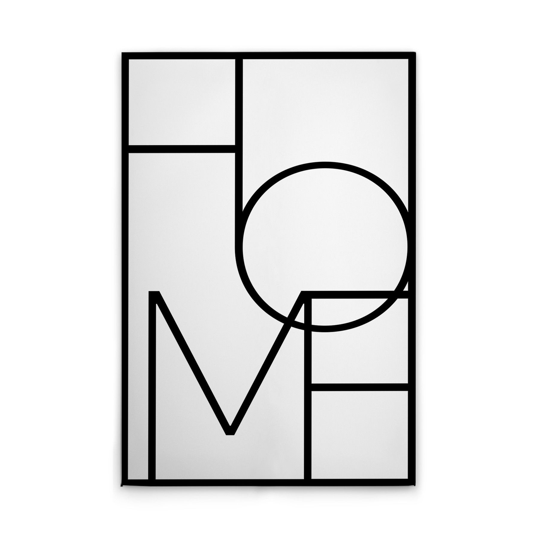 Tadessi Leinwandbild Leinwandbild HOME Schriftzug M1-No.51974, Keilrahmen in Schwarz Weiß-, Gemälde