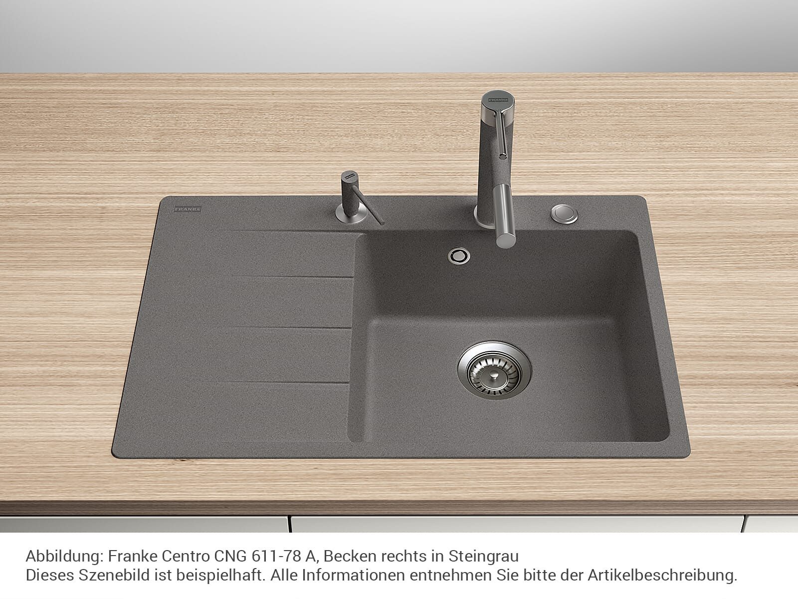 FRANKE Granitspüle, rechteckig, 78/50 cm, (1 St), aus Sanitized®