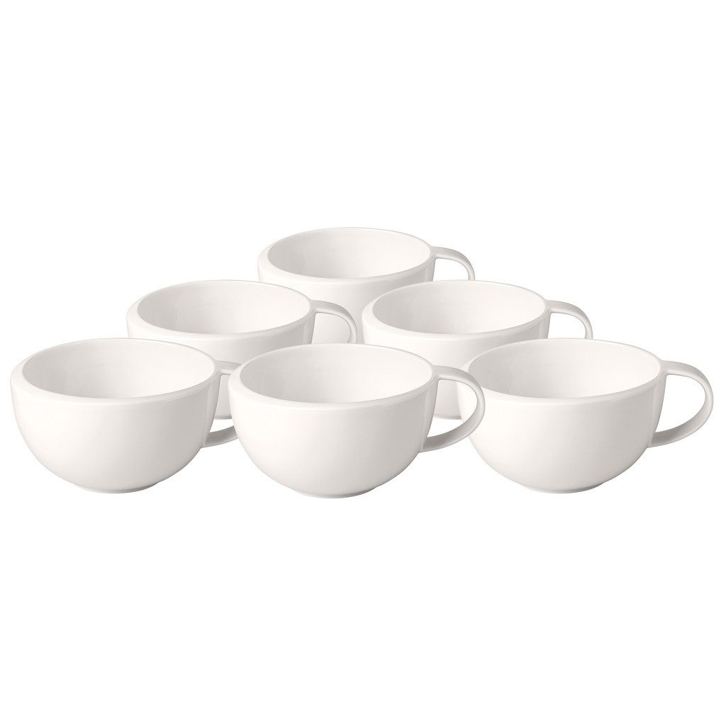 Villeroy & Boch Tasse NewMoon Kaffeetasse, 190 ml, 6 Stück, weiß, 6-tlg., Porzellan, Premium Porcelain, mikrow.- & spülm.sicher, Made in Germany
