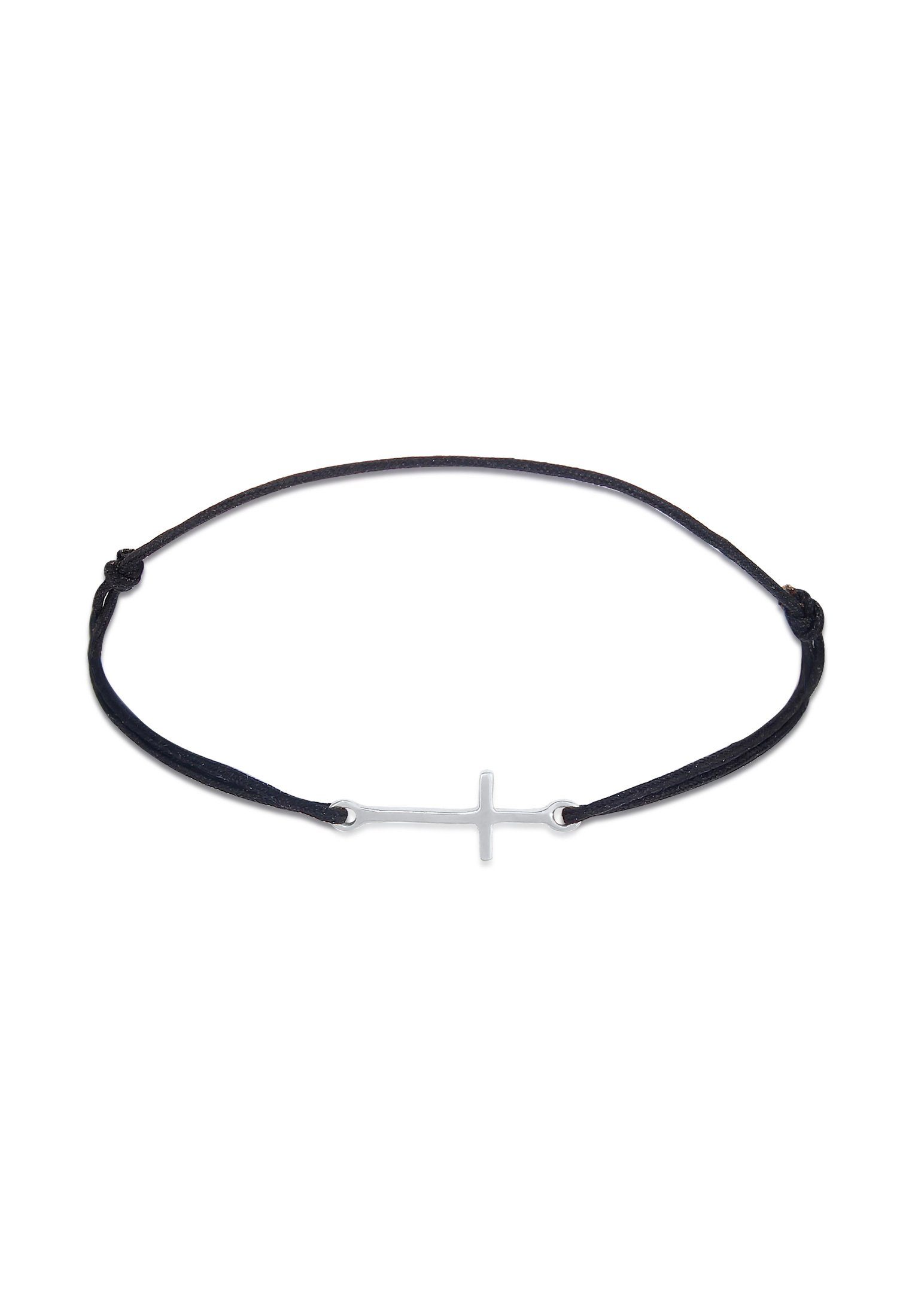 Elli Armband Kreuz Trend Symbol Elastisch Nylon 925 Silber, Kreuz