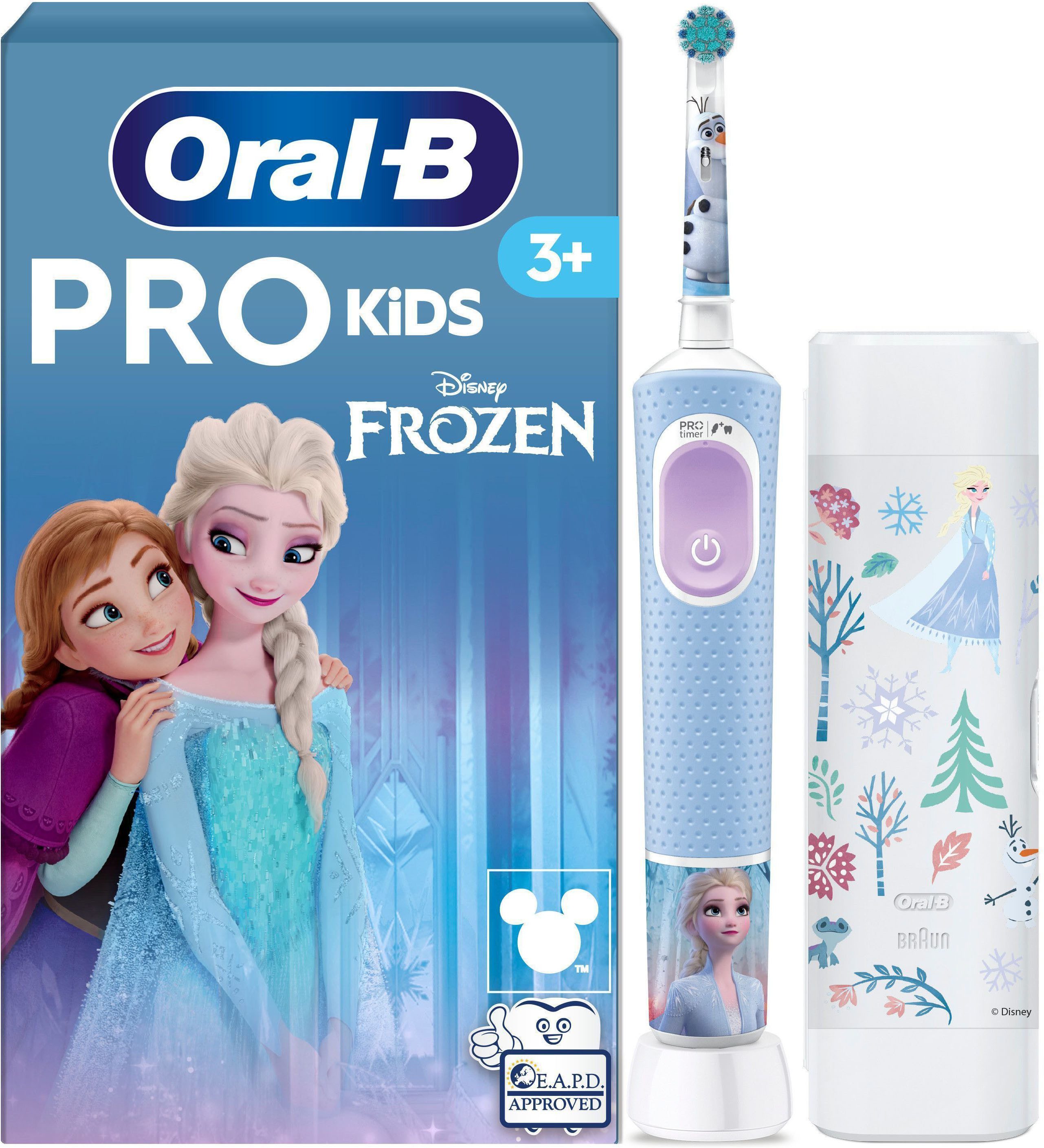 Oral-B Elektrische Zahnbürste Pro Kids Frozen, Aufsteckbürsten: 1 St., für Kinder ab 3 Jahren