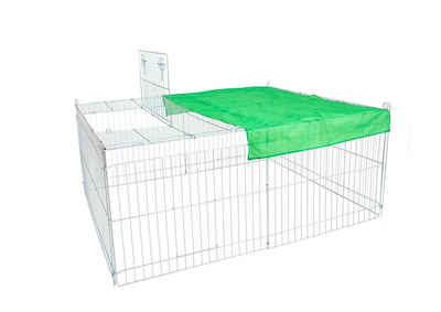 Dehner Freigehege Kleintier-Freilaufgehege Björn, Metall, sicheres Außengehege für Nager mit Sonnenschutz und Dachöffnung
