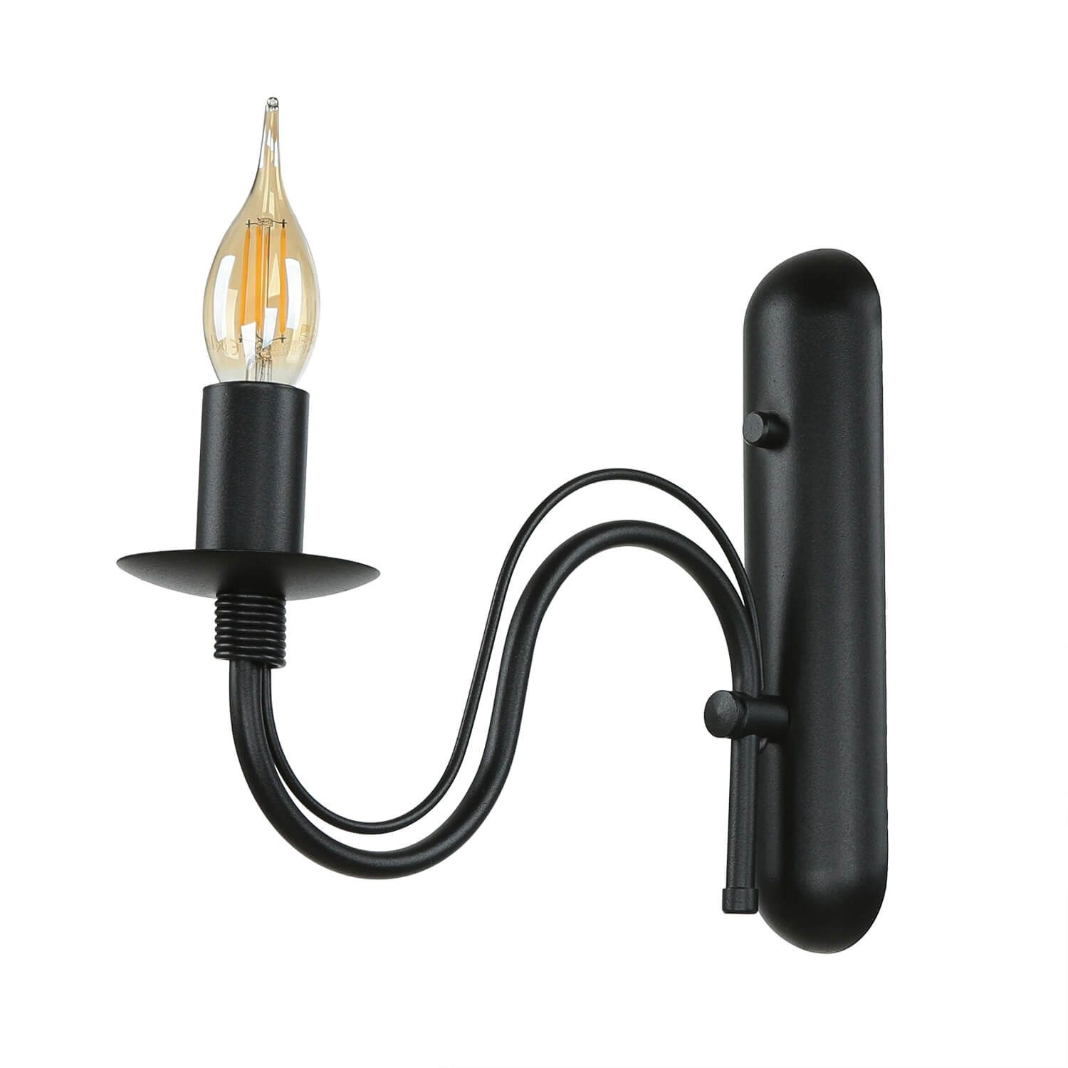 Licht-Erlebnisse Wandleuchte FIORANO, ohne Leuchtmittel, Wandlampe Schwarz Metall Rustikal Landhaus Wohnzimmer Flur Deko