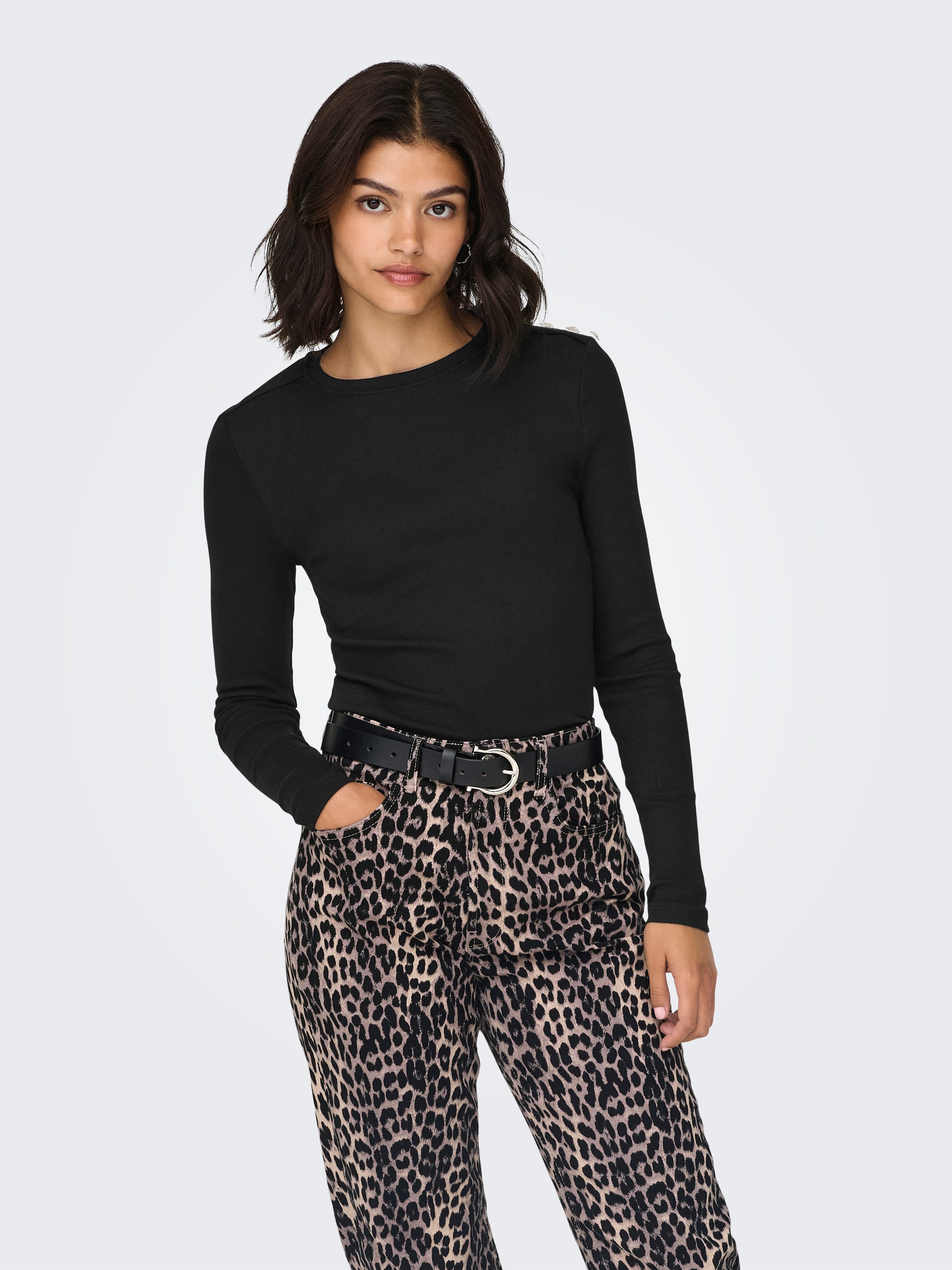 ONLY Langarmshirt ONLCHECKIE LIFE L/S TOP BOX JRS günstig online kaufen