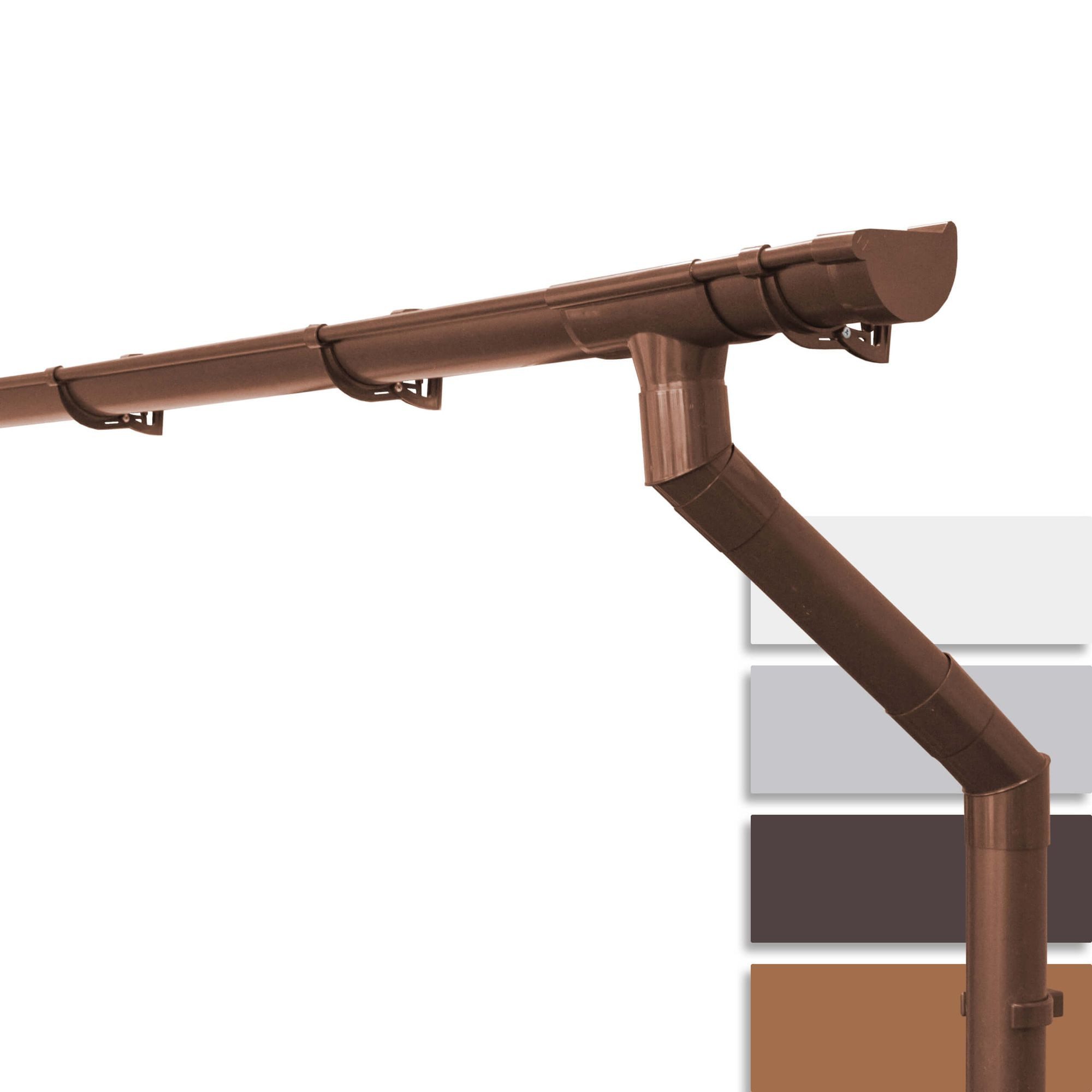 INEFA Dachrinne NW 125 Dachrinnen-Set PVC halbrund für Haus, eine Dachseite,4m, Regenrinnen-Set von INEFA, 1-St., Set für eine Dachseite, Regenrinne Kunststoff für Satteldach, eine Dachseite, Made in Germany