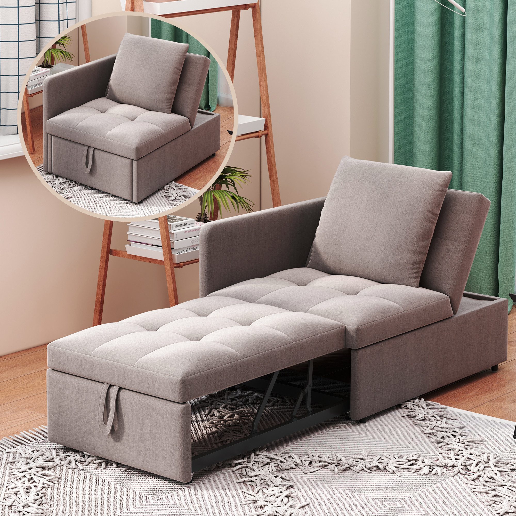 KLAM HOME Schlafsofa Polsterbett Schlafsofa 3 in 1 Multifunktions-Schlafsof günstig online kaufen