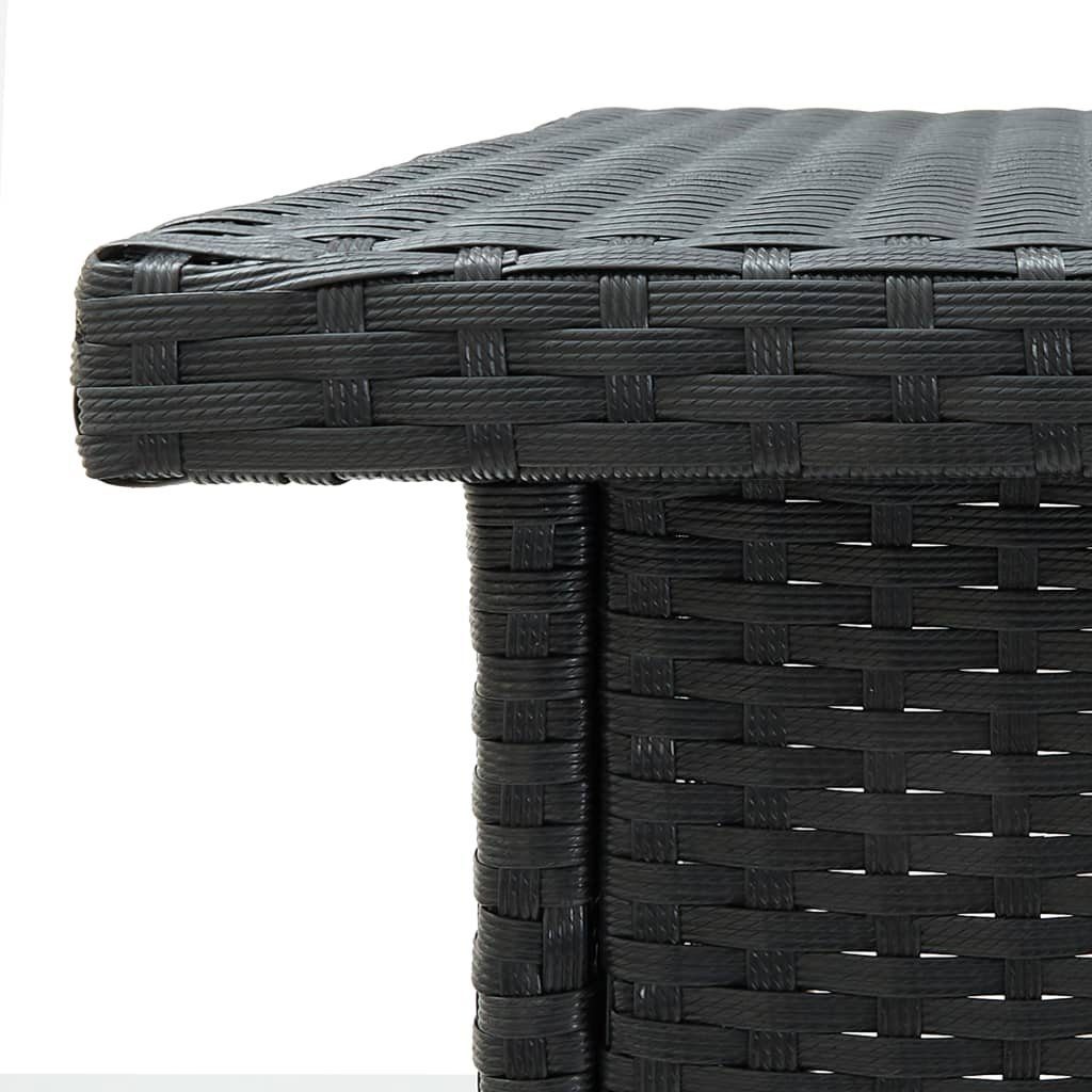möbelando Esstisch 3004524 (LxBxH: 100x50x105 cm), aus PE-Rattan, Stahl in Schwarz