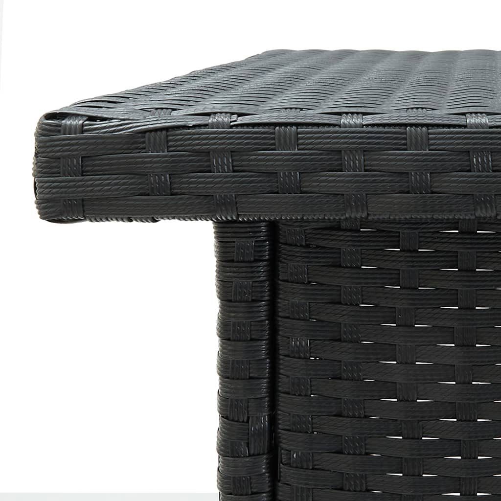 Stahl möbelando PE-Rattan, 3004524 cm), in Esstisch (LxBxH: Schwarz 100x50x105 aus