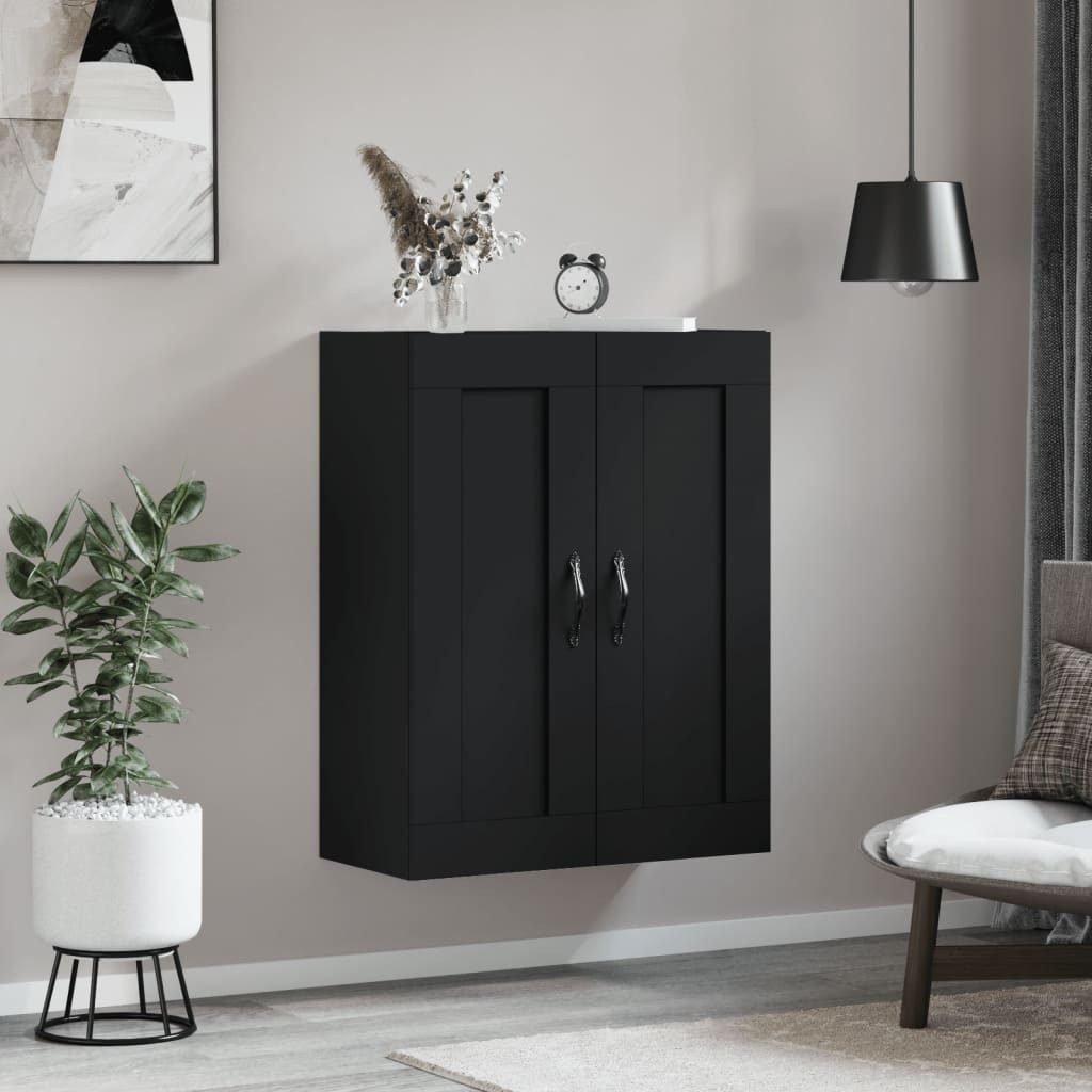 vidaXL Hängeschrank Wandschrank Schwarz 69,5x34x90 cm günstig online kaufen