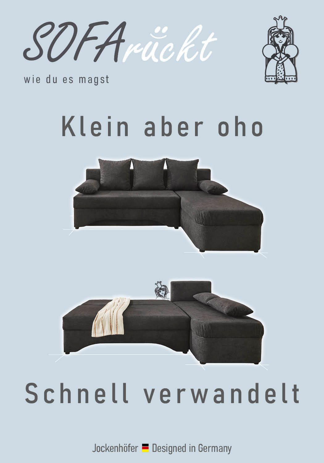 Jockenhöfer Gruppe Ecksofa L-Form, B: 191 cm, mit Bettfunktion & Bettkasten