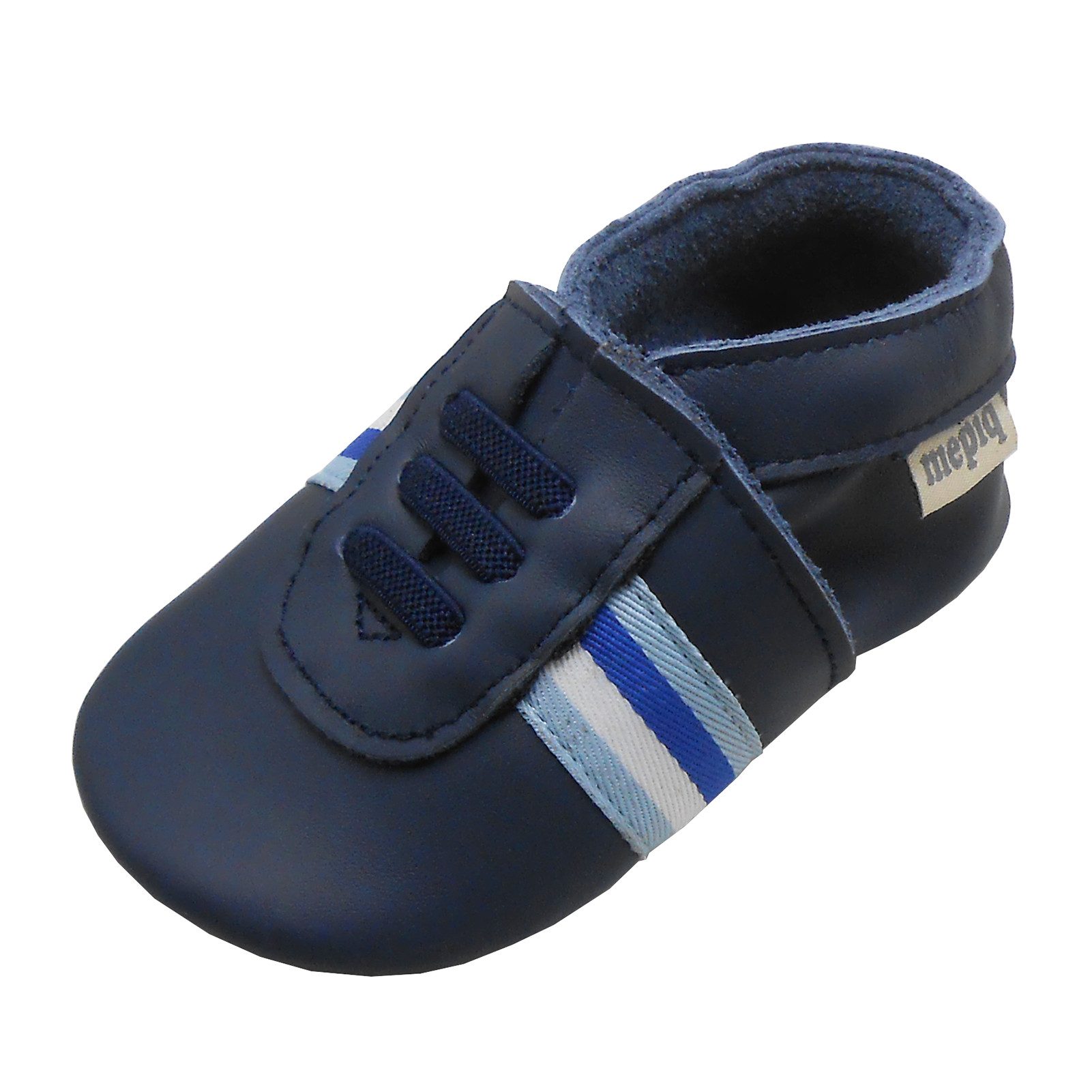mepiq Outdoor Krabbelschuhe mit Gummisohle Baby Lauflernschuhe lederpatschen Sneaker (Handgenäht, weiche, leichte, flexible, rutschfest) 100% Leder – Bild 3 von 5
