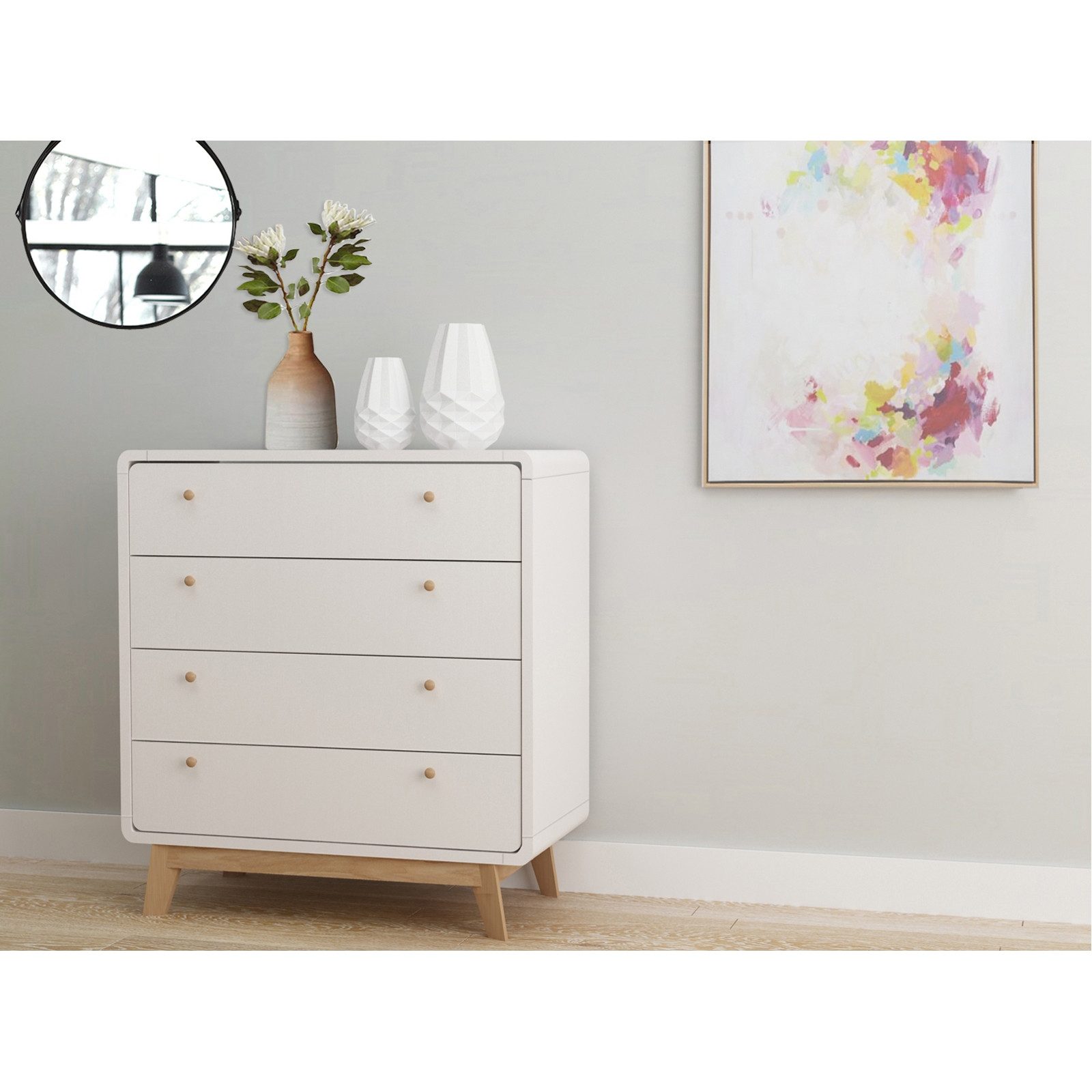 freiraum Kommode Janne, in Weiß - 80x88x39cm (BxHxT)