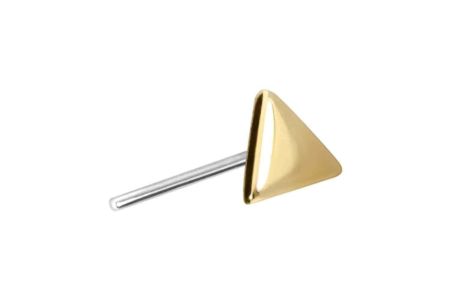 Piercing-Set 14 Karat Gold Aufsatz mit Titan Push Pin DREIECK