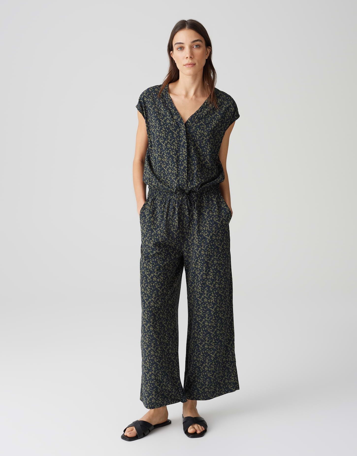 OPUS Jumpsuit MONELI SHADOW Wide mit abstrakten Printdesign Webware