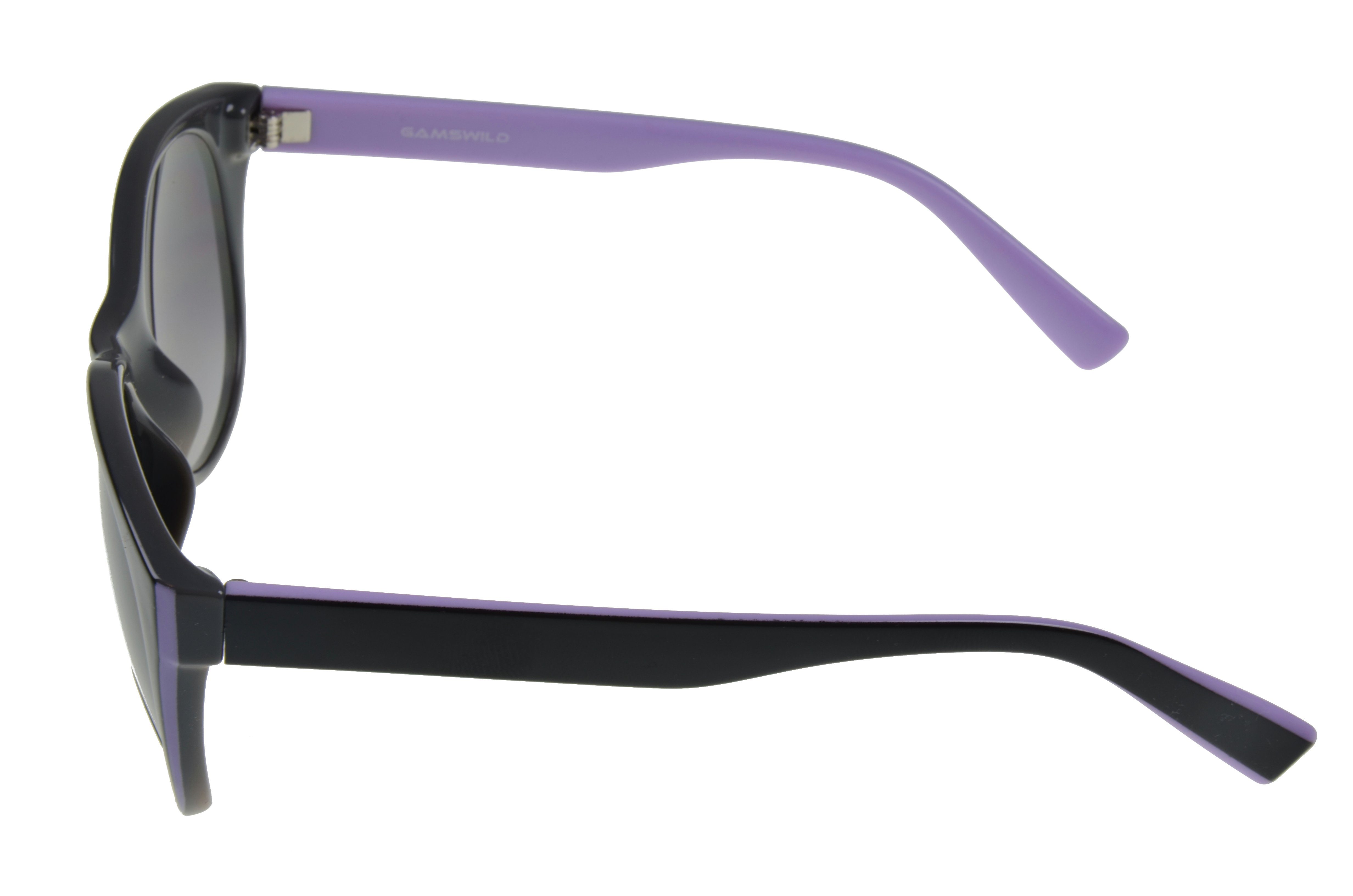 Gamswild Sonnenbrille UV400 GAMSSTYLE Modebrille Cat-Eye Damen Herren Unisex Modell WM7027 in lila, schwarz - beige, schwarz - lila