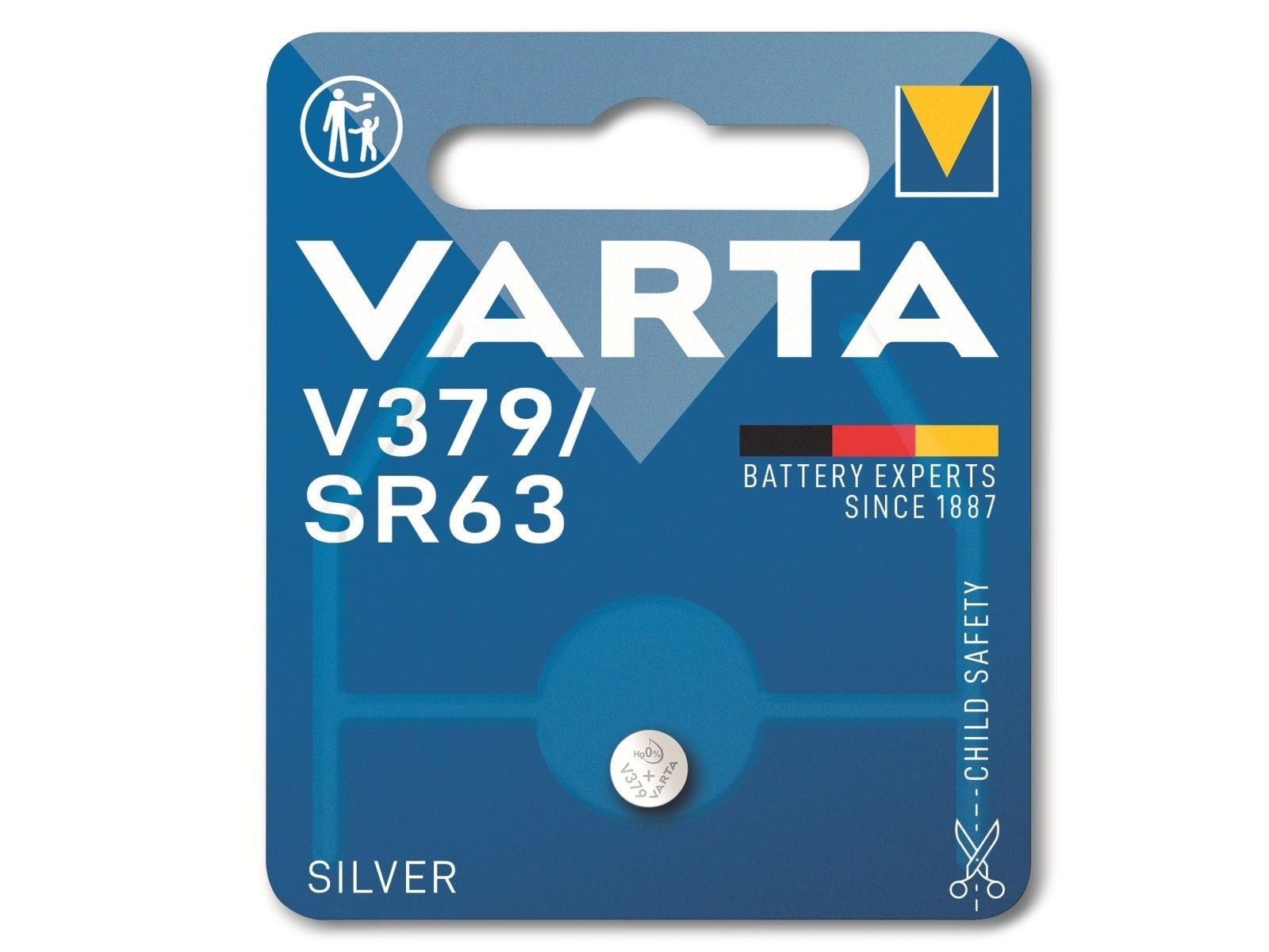VARTA VARTA Knopfzelle Silver Oxide, 379 SR63, 1.55V, 1 Knopfzelle