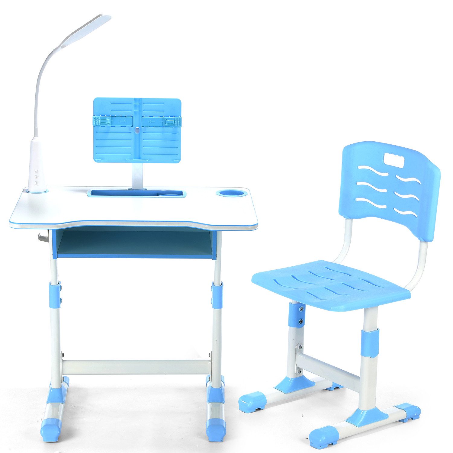 LOVONLIVE Kinderschreibtisch Schülerschreibtisch mit Lampe, höhenverstellba günstig online kaufen
