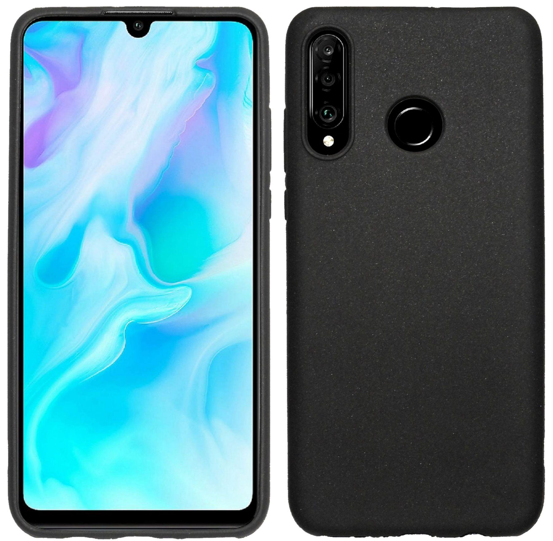cofi1453 Handyhülle Silikon Hülle Basic für Huawei P30 Lite, Case Cover Schutzhülle Bumper