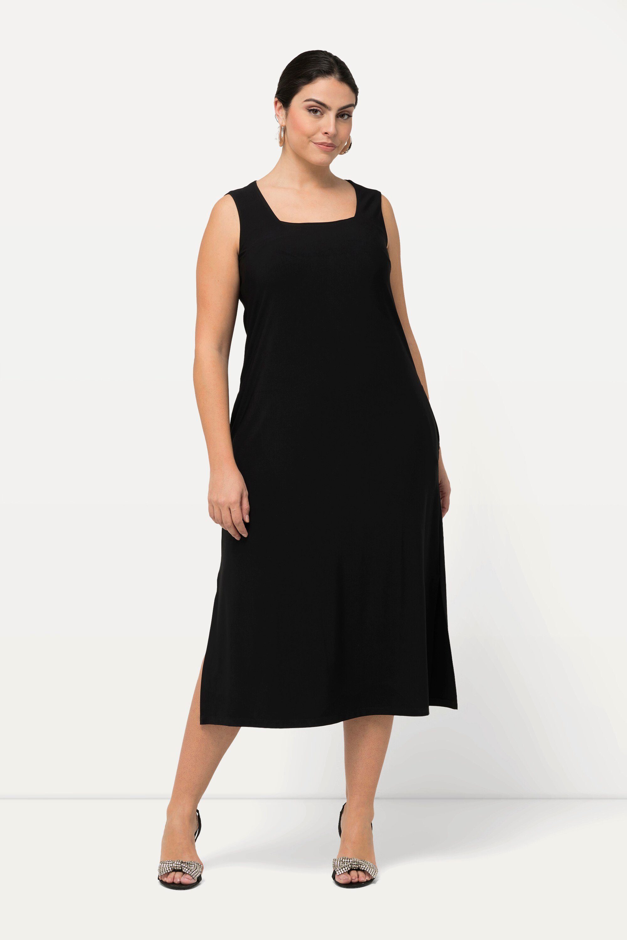 Ulla Popken Cocktailkleid Jersey-Kleid A-Linie Carree-Ausschnitt günstig online kaufen