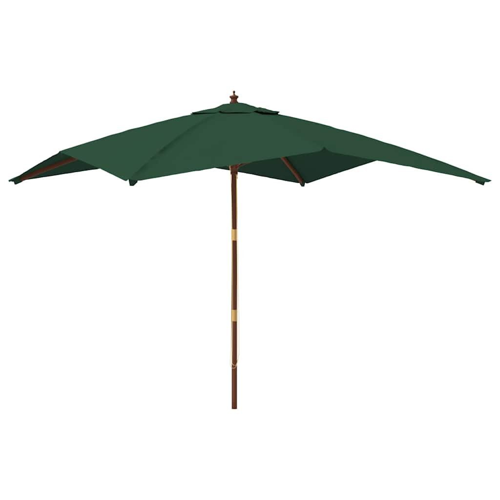 vidaXL Sonnenschirm Sonnenschirm mit Holzmast Grün 300x300x273 cm