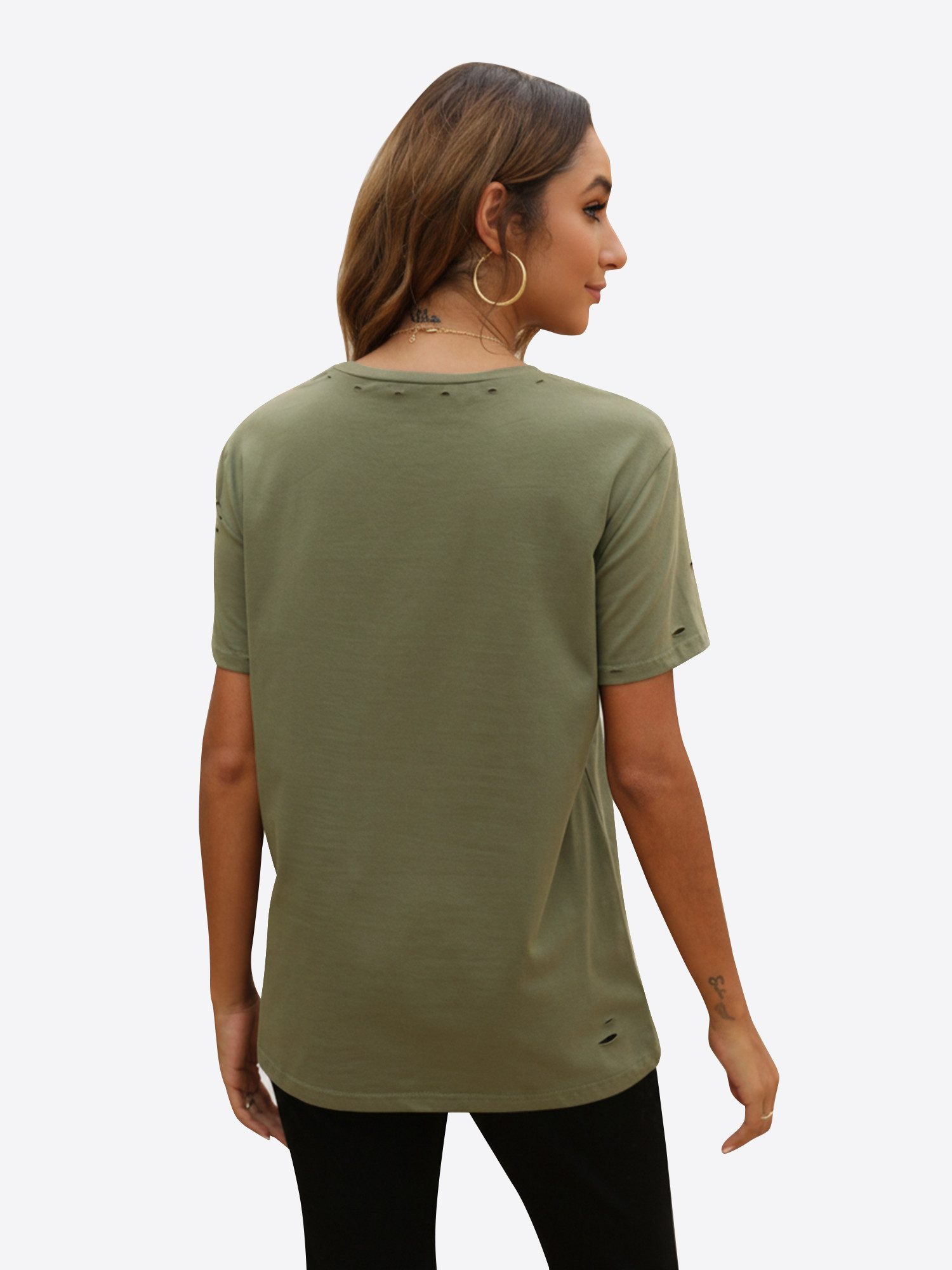 Imily Bela T-Shirt Damen Locker Sitzendes Freizeittop (Packung, 1-tlg., 1per-Pack) mit Rundhalsausschnitt