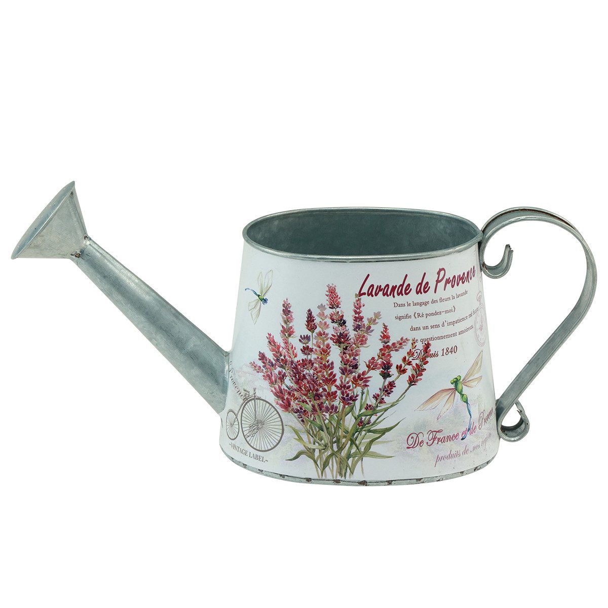 Viana Gießkanne Deko Gießkanne Metall Lavendel Retro Garten 30×11×14,5cm