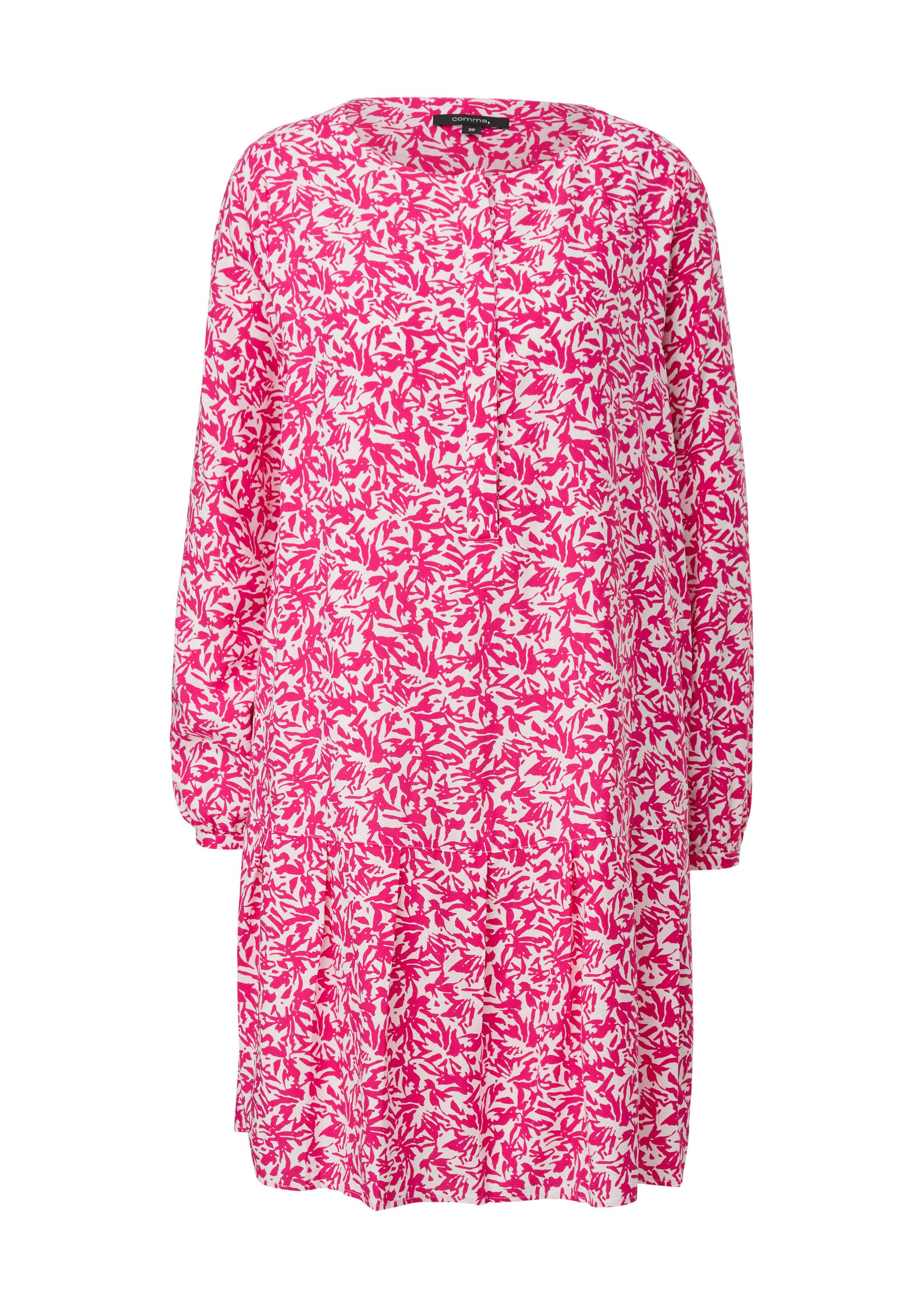comma Minikleid Kleid Viskosekleid aus Popeline