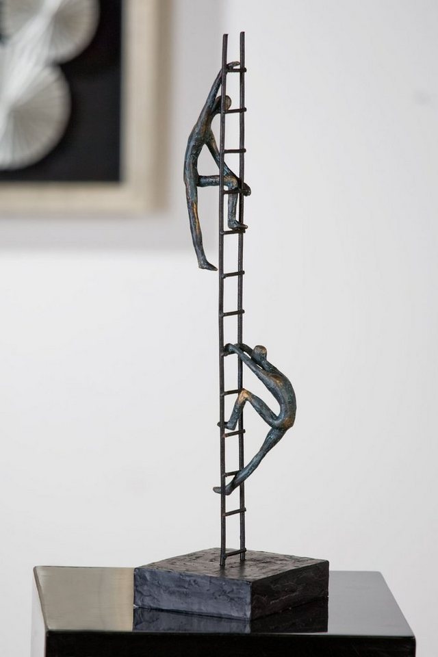 Casablanca by Gilde Dekofigur »Skulptur Balance of Power, silber« (1 Stück), Dekoobjekt, Höhe 43 cm, mit Spruchanhänger, Wohnzimmer-HomeTrends