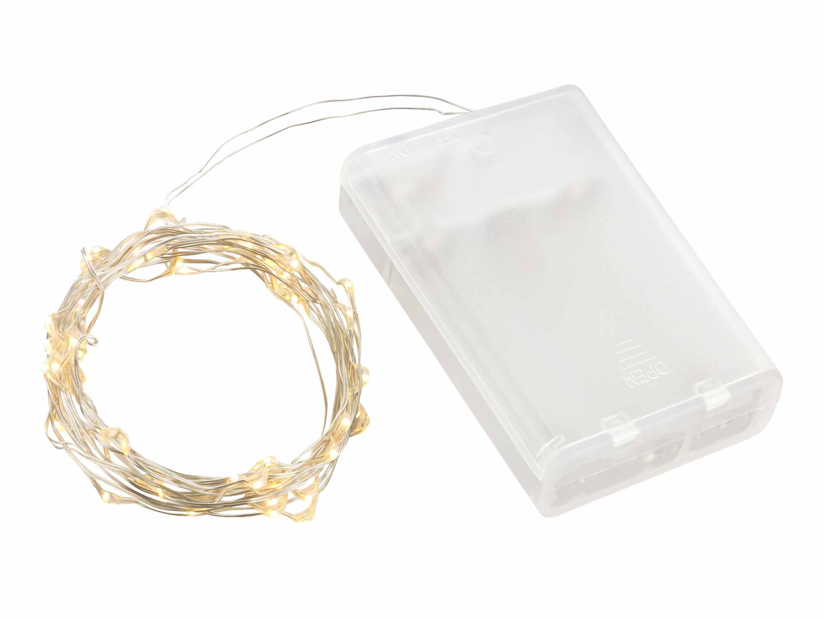 Linder Exclusiv GmbH LED-Lichterkette, Batterie 2,45m 50 LEDs warmweiß Drah günstig online kaufen