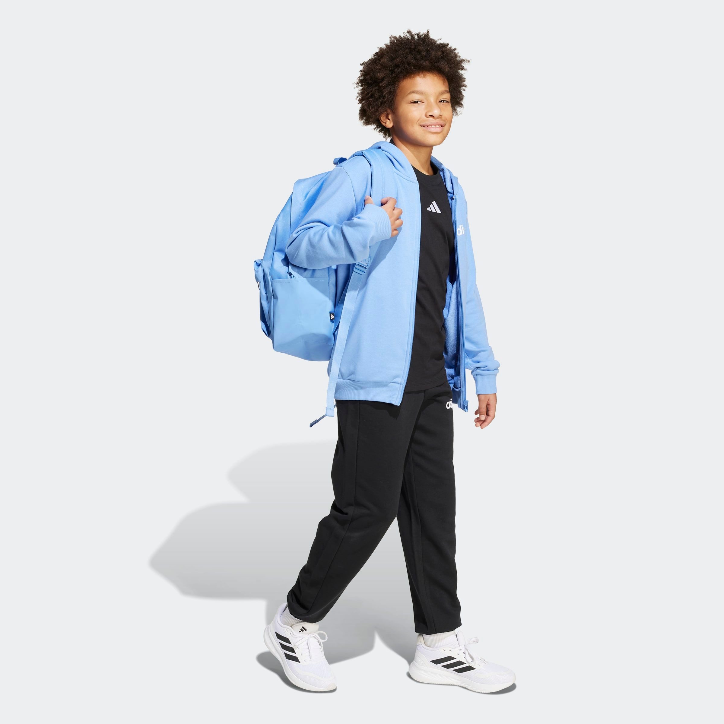 adidas Sportswear Trainingsanzug J LIN FT TS 220 (2-tlg), zweiteilig, aus Baumwolle und Polyester, weiches French Terry