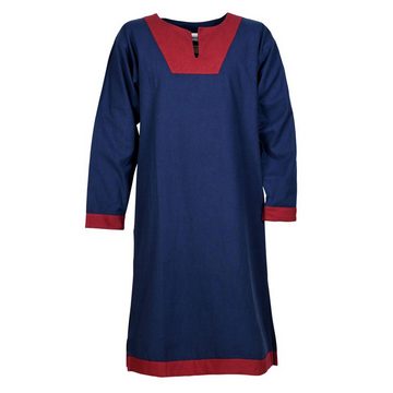 Battle Merchant Wikinger-Kostüm Mittelalterliche Tunika Vallentin, blau/rot XL