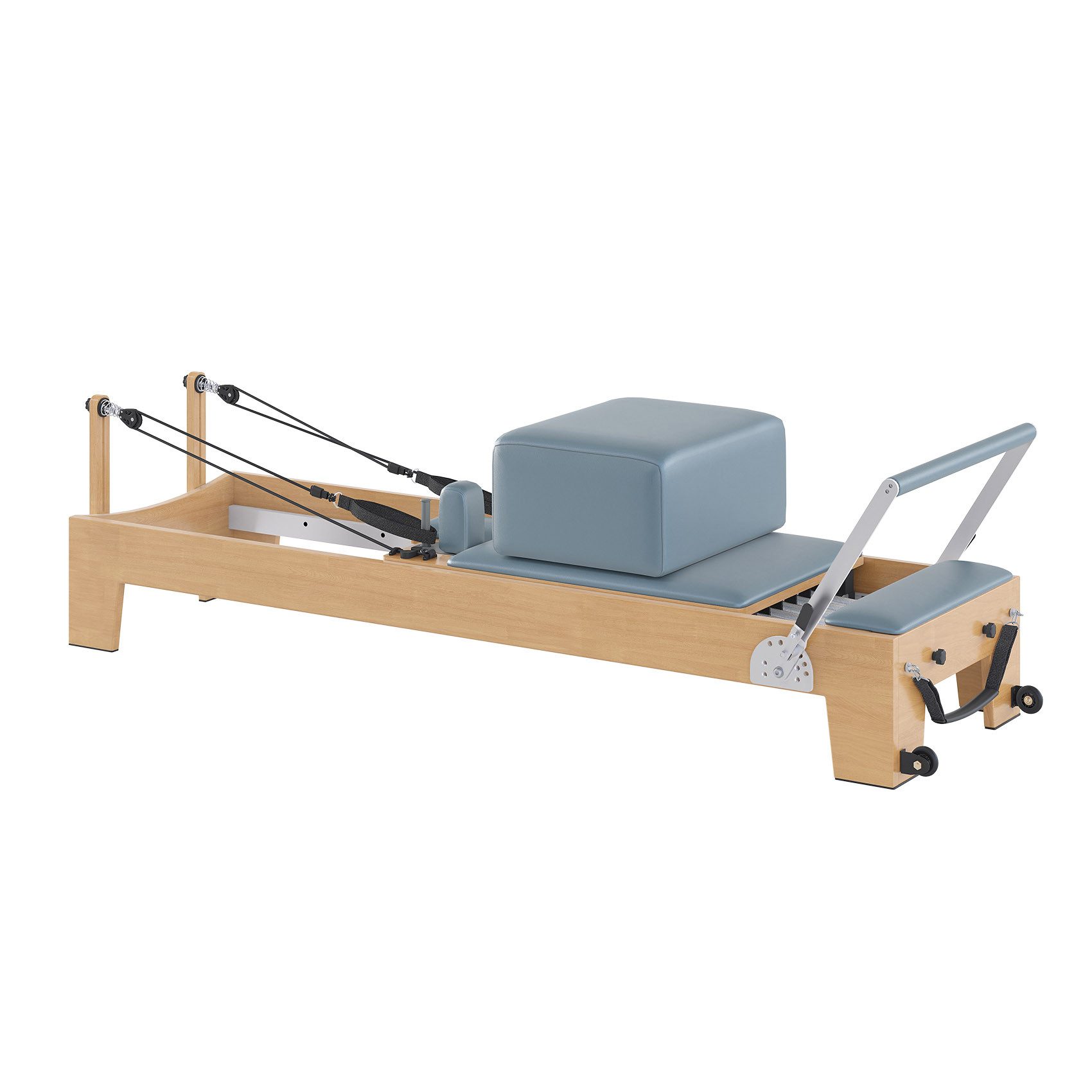 JASPORT Pilates-Reformer Hochwertige Holz-Reformer Serie für Pilates-Studios, (Reformer-Box, Fußschlaufen, Pilates Reformer, Sprungbrett), Leiser Betrieb, individuell einstellbar
