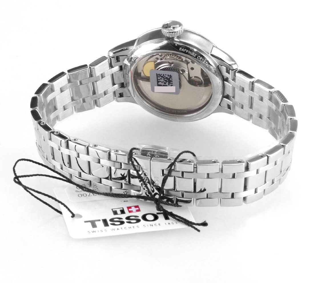 Tissot Automatikuhr Damen Uhr 33 mm Ø T0992071103700 Chemin des Tourelles Powermatic 80, Saphirglas, Glasboden 80 Std Gangreserve