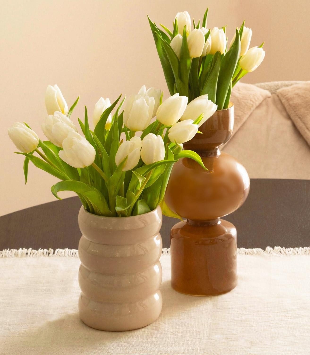 BOLTZE GRUPPE GmbH Dekovase Blumenvase NELIKA, H 29 cm, Braun, lackiert, (1 St), aus Glas