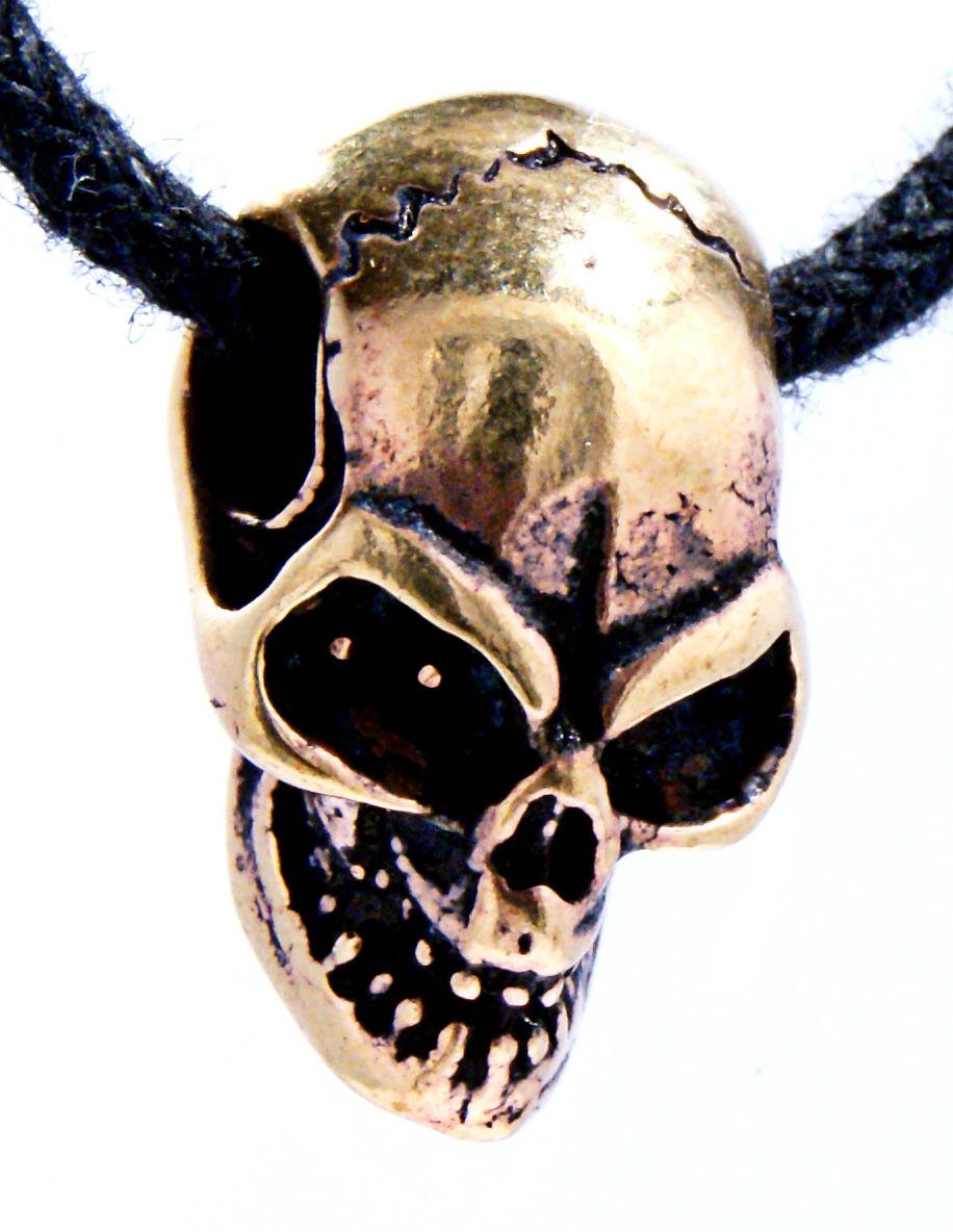 Schädel Biker Skull Leather Bike Motorradfahrer Kiss Kettenanhänger of Bronze Totenschädel Totenkopf