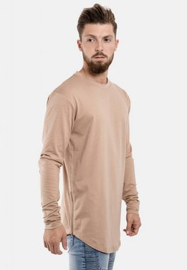 Blackskies T-Shirt Side Zip Langarm Longshirt T-Shirt Desert Small