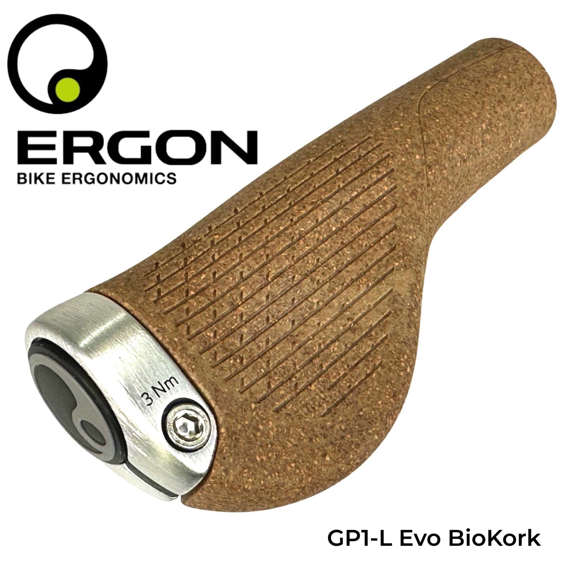 Ergon Fahrradlenker Ergon GP1-L BioKork City Tour Ebike Ergo komfort Fahrrad Griffe