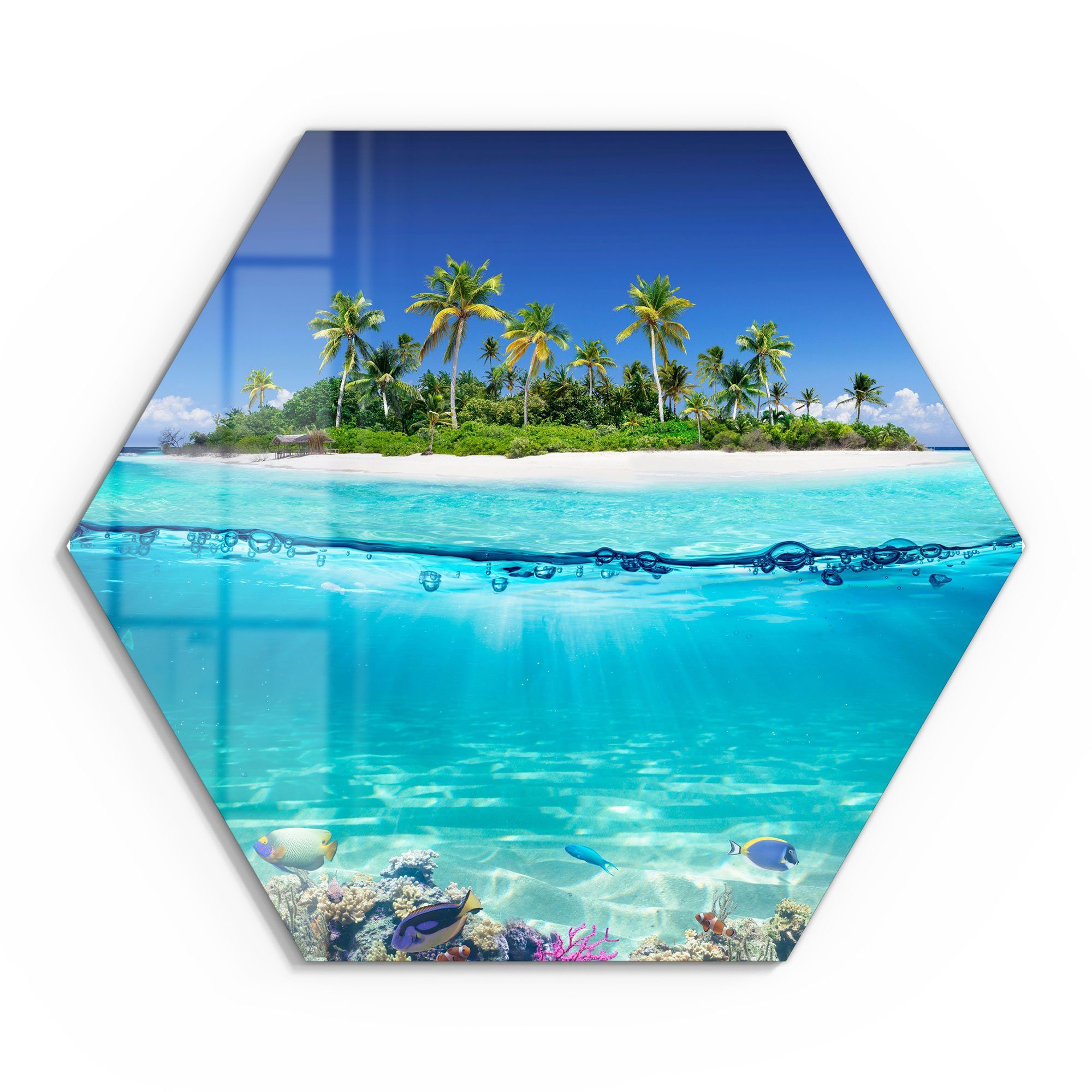 DEQORI Glasbild 'Insel im tropischen Meer', günstig online kaufen