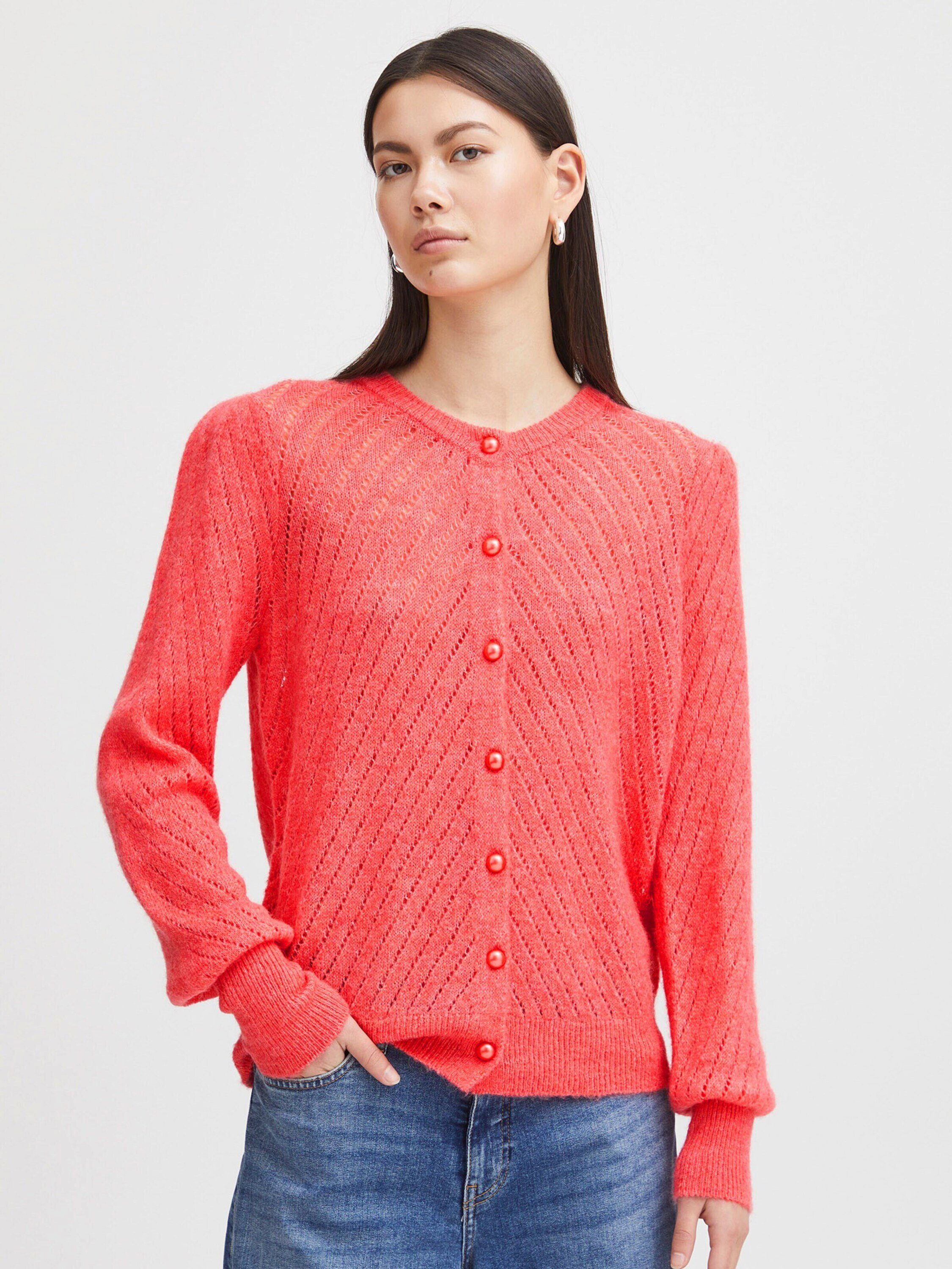 Ichi Strickjacke KAMARA (1-tlg) Lochmuster