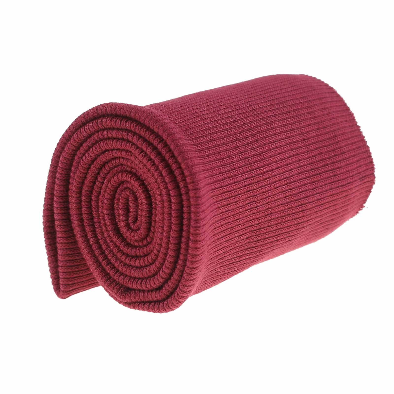 maDDma Stoff 16x80cm Strickbündchen elastisch, gerippt, weinrot