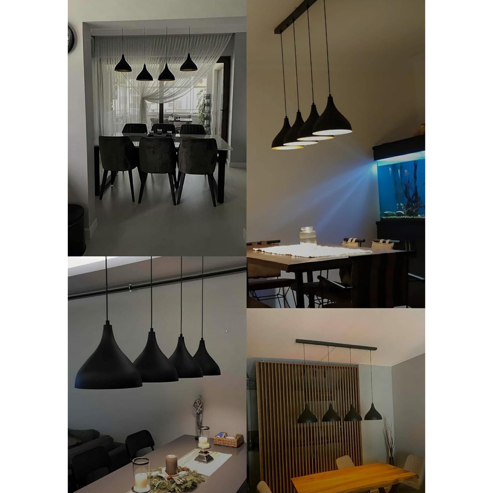 Bamyum Pendelleuchte Bamyum Pendelleuchte I Adash I Schwarz 4 Flammig Metall Ø 26 cm Lampe, ohne Leuchtmittel – Bild 5 von 5