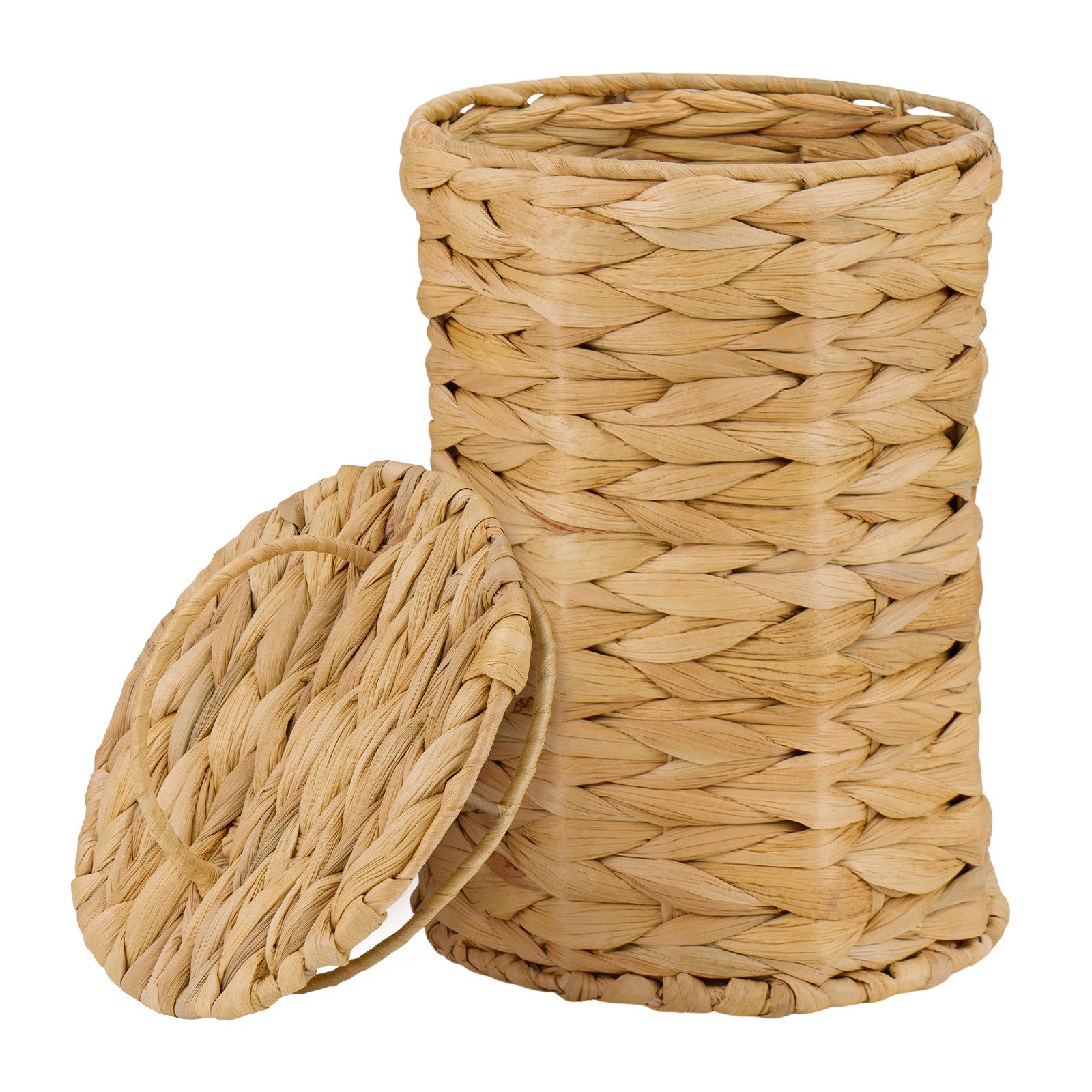 Youyijia Mülleimer Geflochtener Abfalleimer mit Deckel 19 × 28,5 cm Bohemian