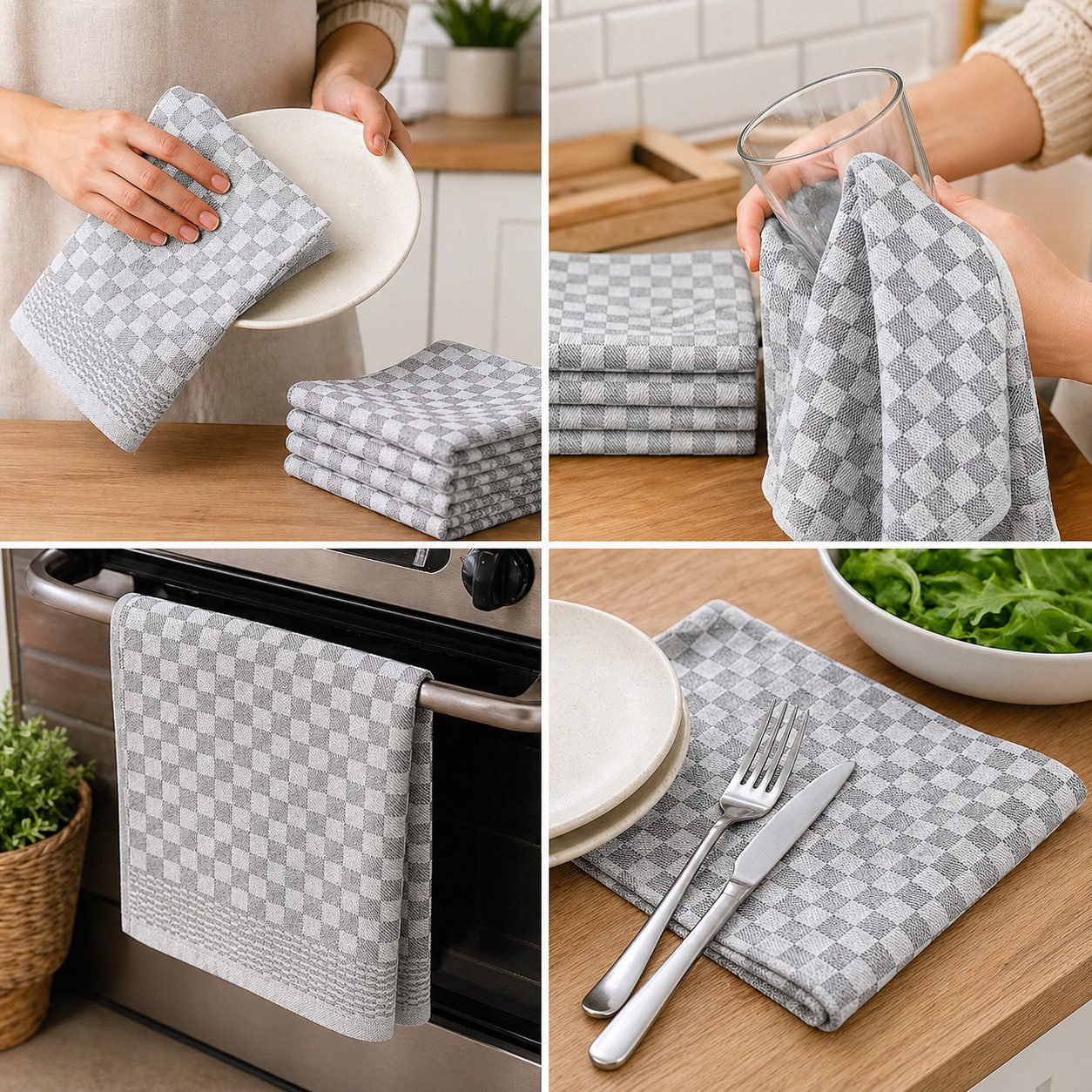 ALARA HOME Geschirrtuch Geschirrtuch Geschirrtücher 100% Baumwolle Trockentuch Küchentücher, (6 er, 6-tlg, Größe 50x70 cm)