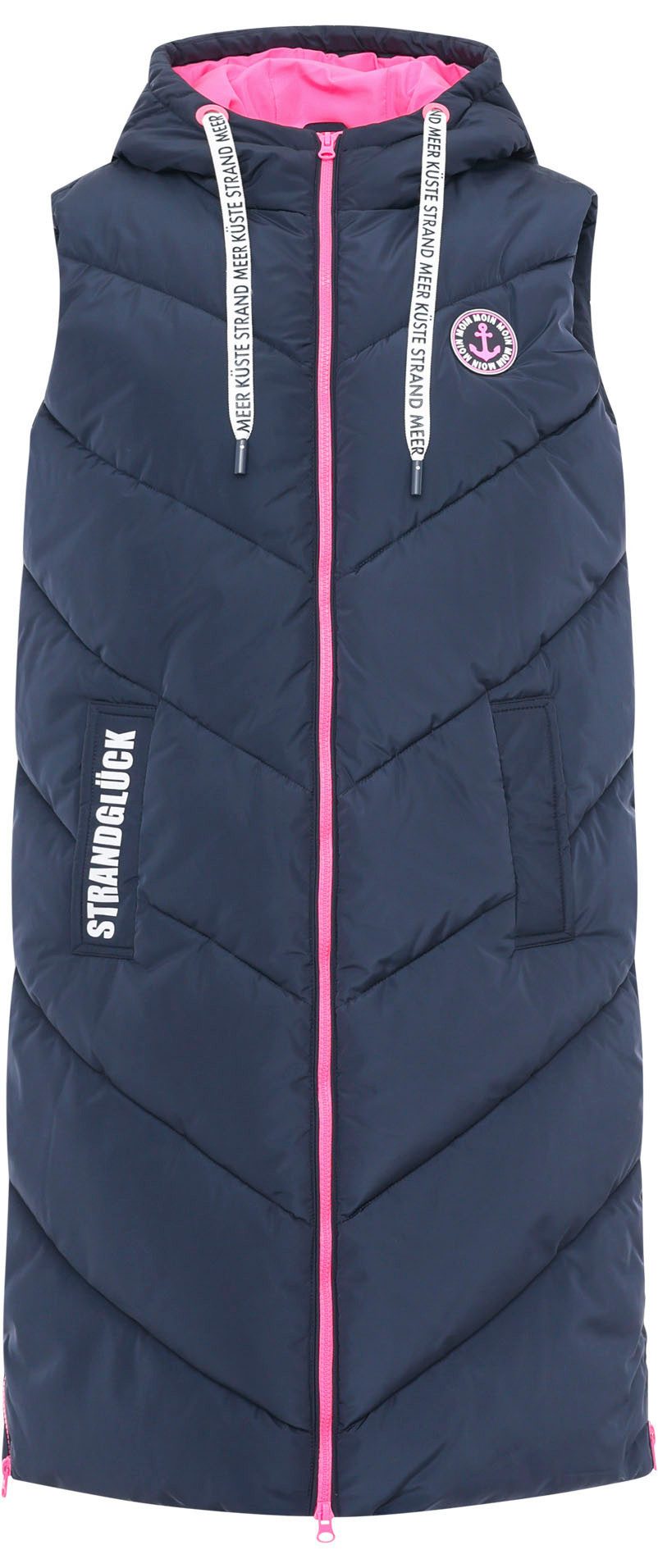 Zwillingsherz Steppweste "Strandglück" Doppel-Zipper, Kontrastdetails, Eing günstig online kaufen