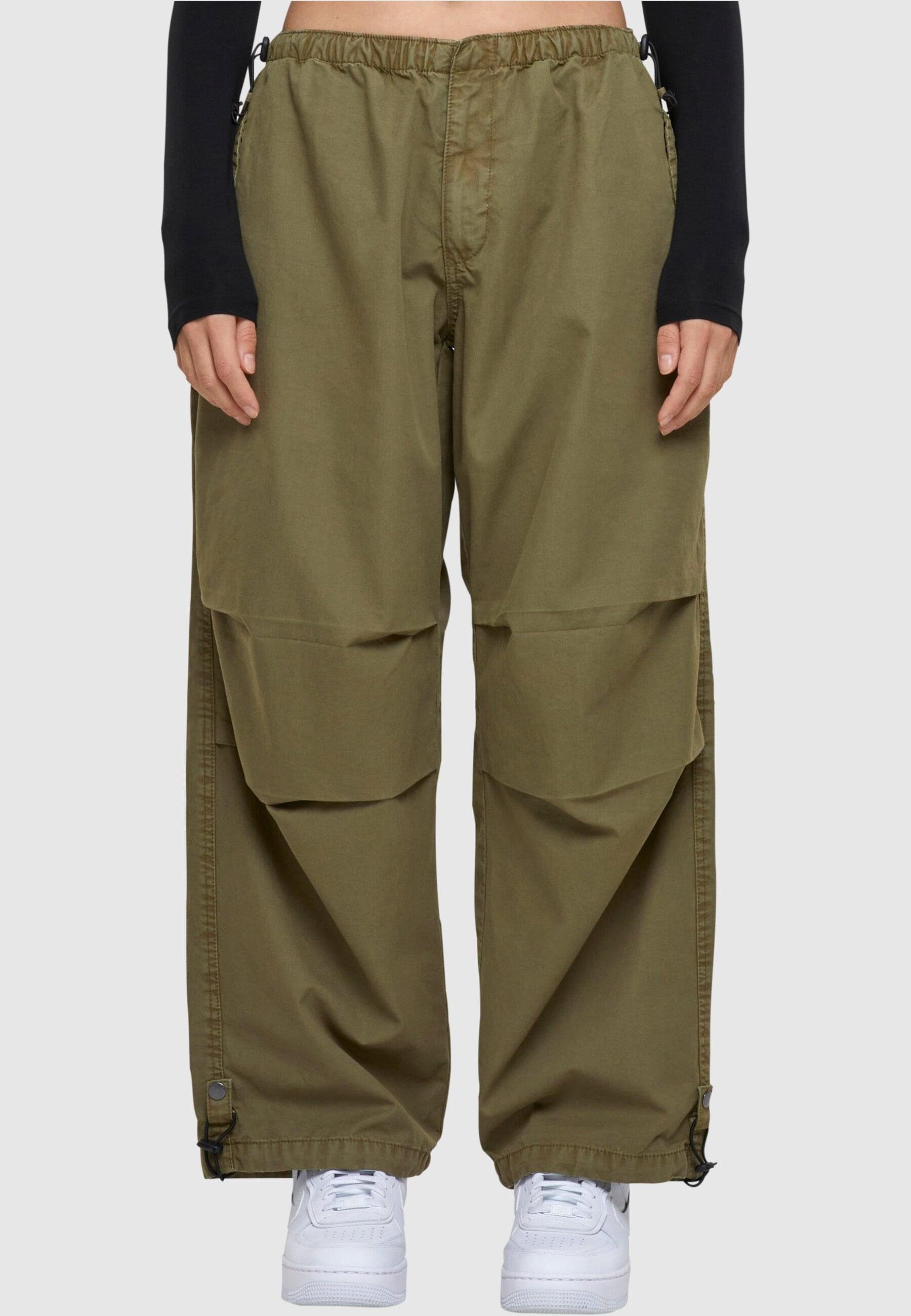 URBAN CLASSICS Jerseyhose Cotton tiniolive Pants (1-tlg) Parachute Ladies Damen